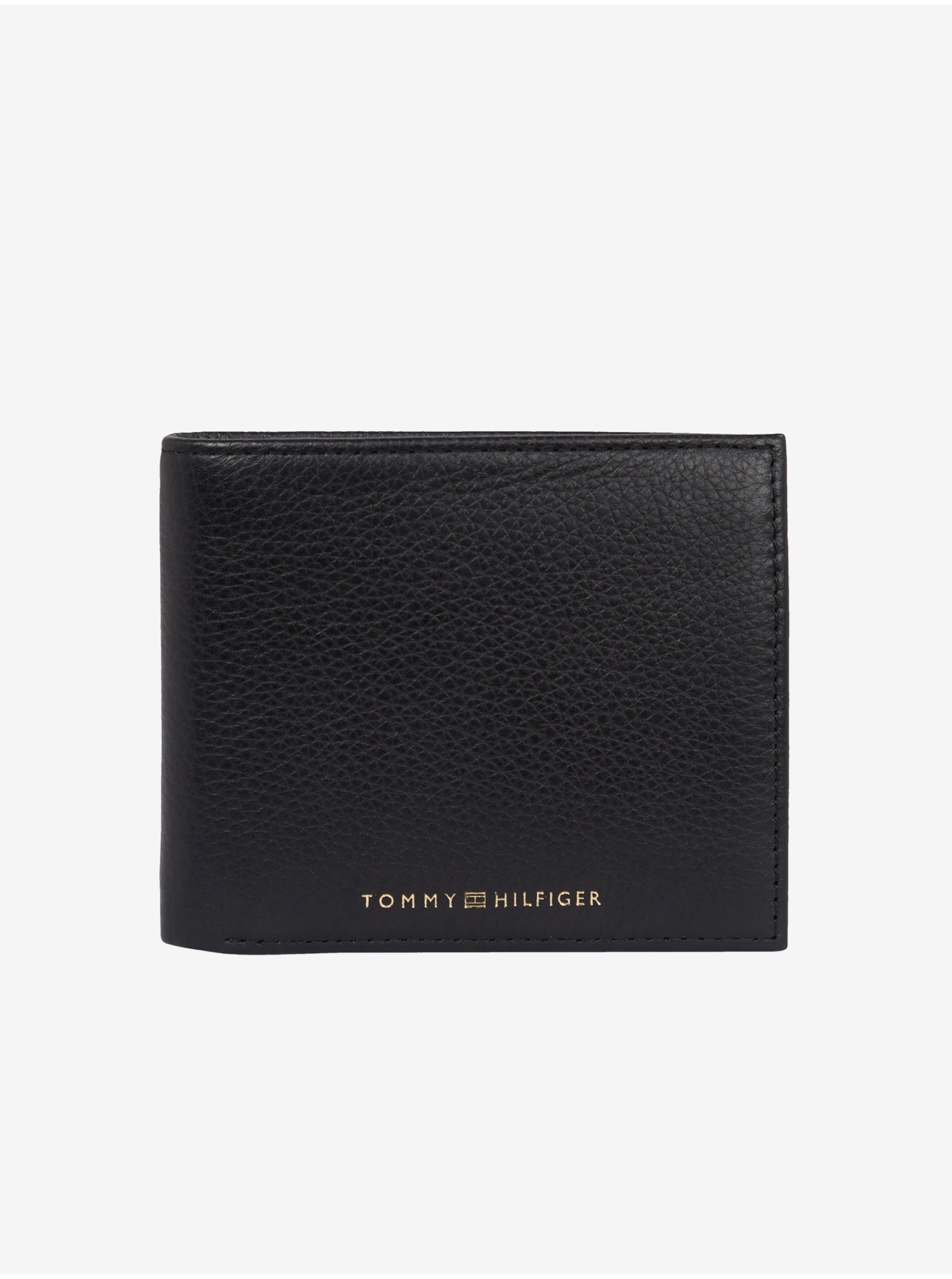 Levně Černá pánská kožená peněženka Tommy Hilfiger Premium Leather CC and Coin