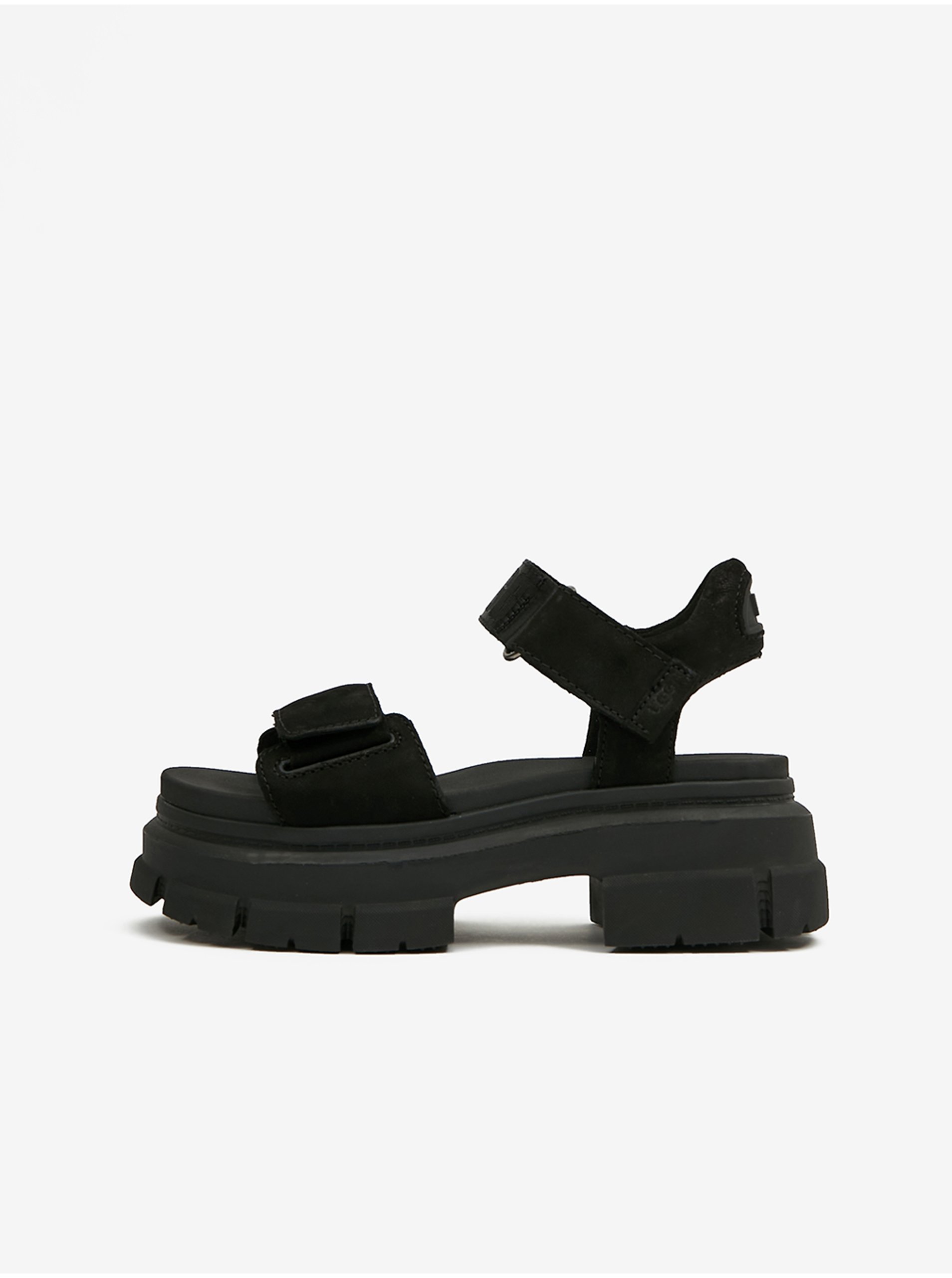 Lacno Čierne dámske semišové sandále na platforme UGG Ashton Ankle
