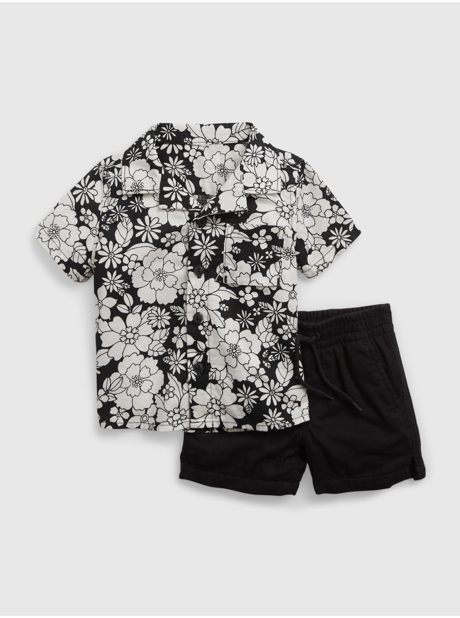 Lacno Čierny chlapčenský kvetovaný outfit set GAP