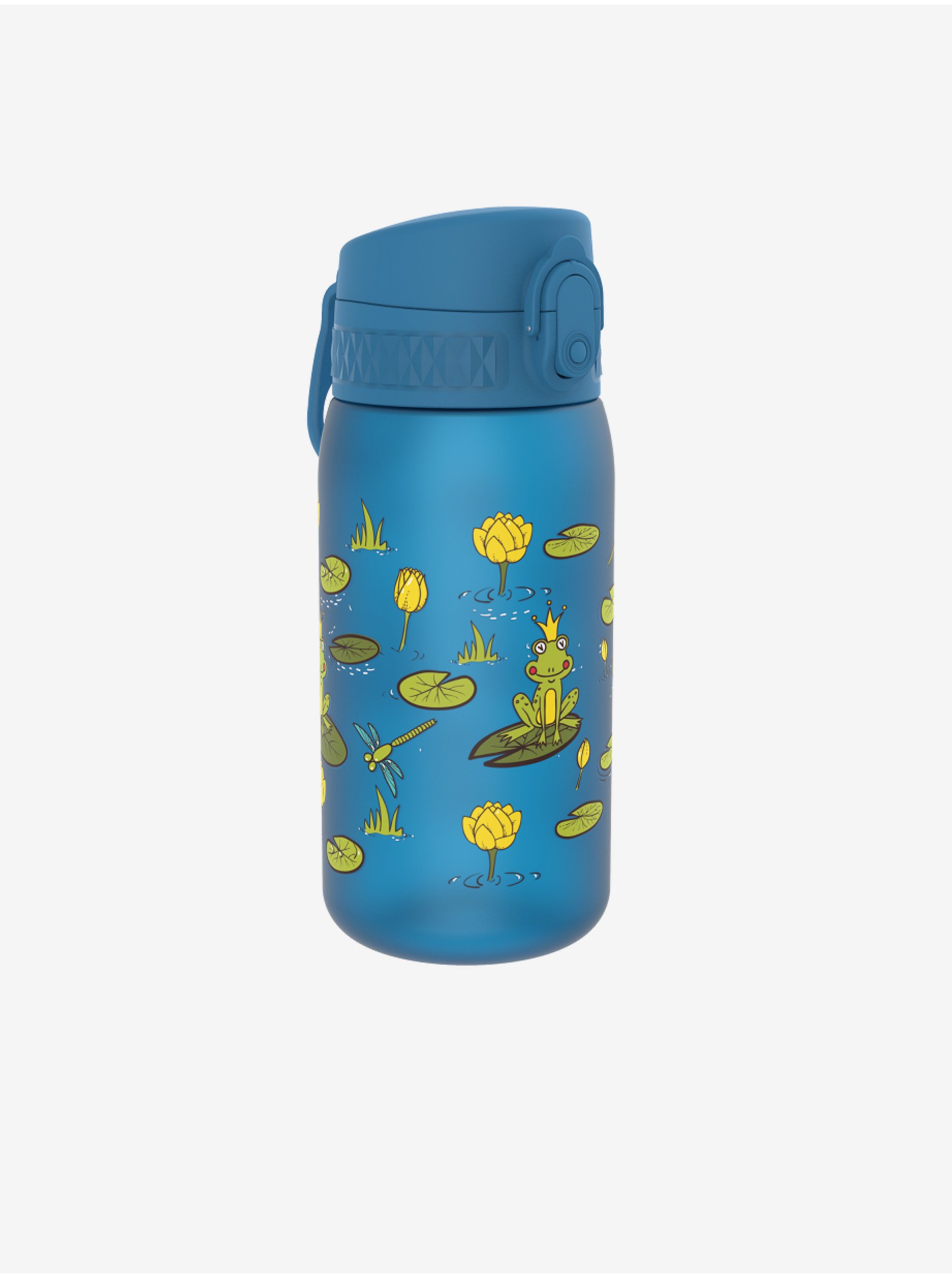 Levně Žluto-modrá lahev pro děti Ion8 One Touch Kids Frog Pond (400 ml)