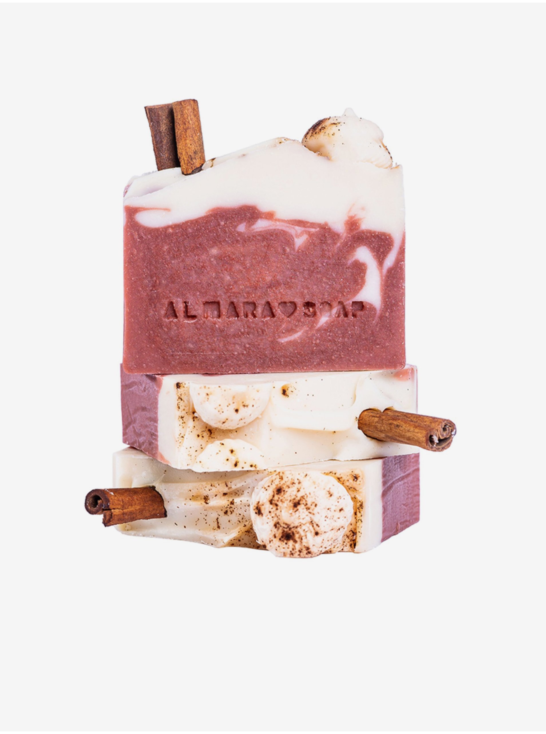 Levně Bílo-růžové přírodní tuhé mýdlo Almara Soap Apple Cider (100 g)