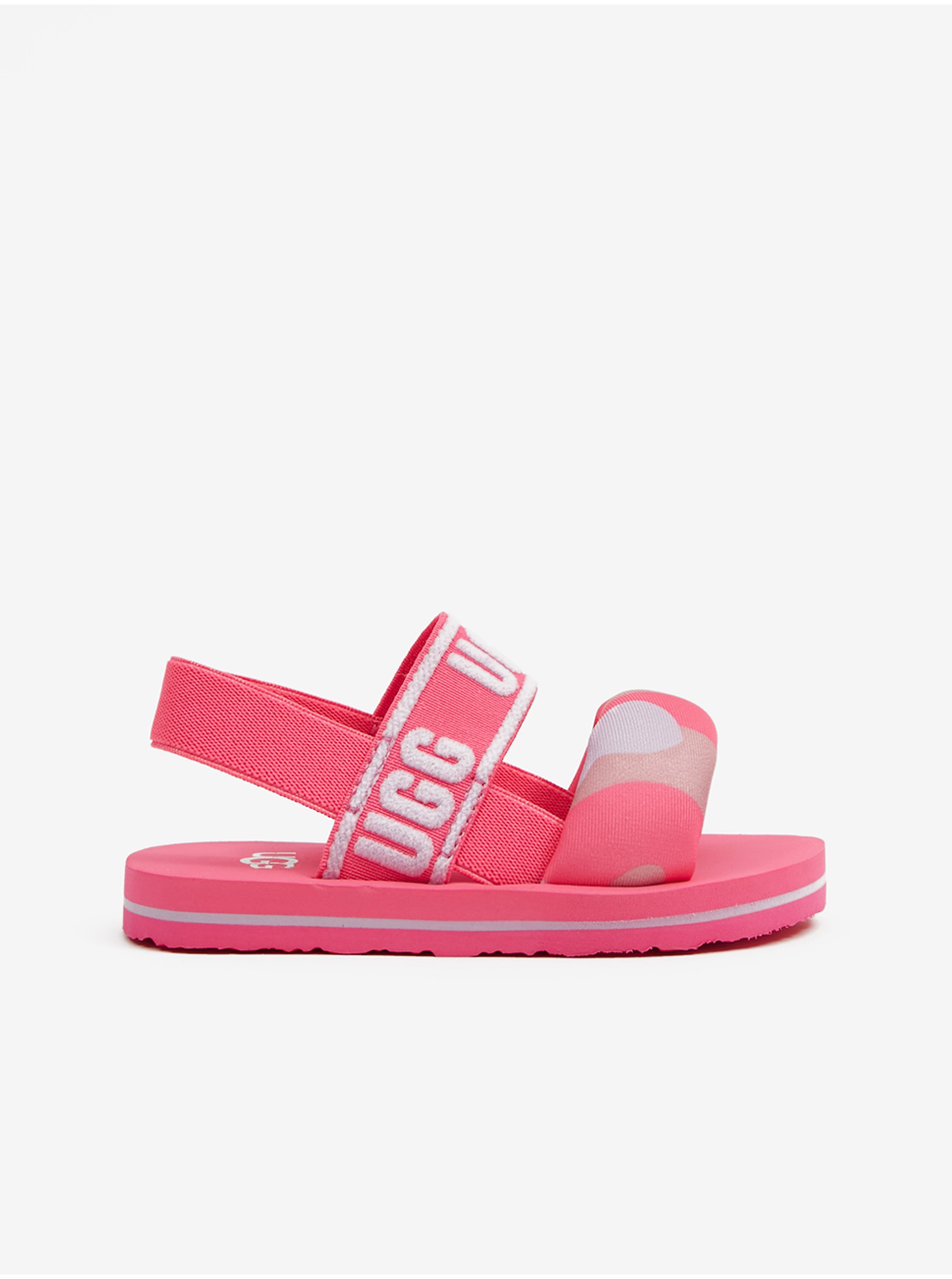 Levně Bílo-růžové holčičí sandály UGG Zuma
