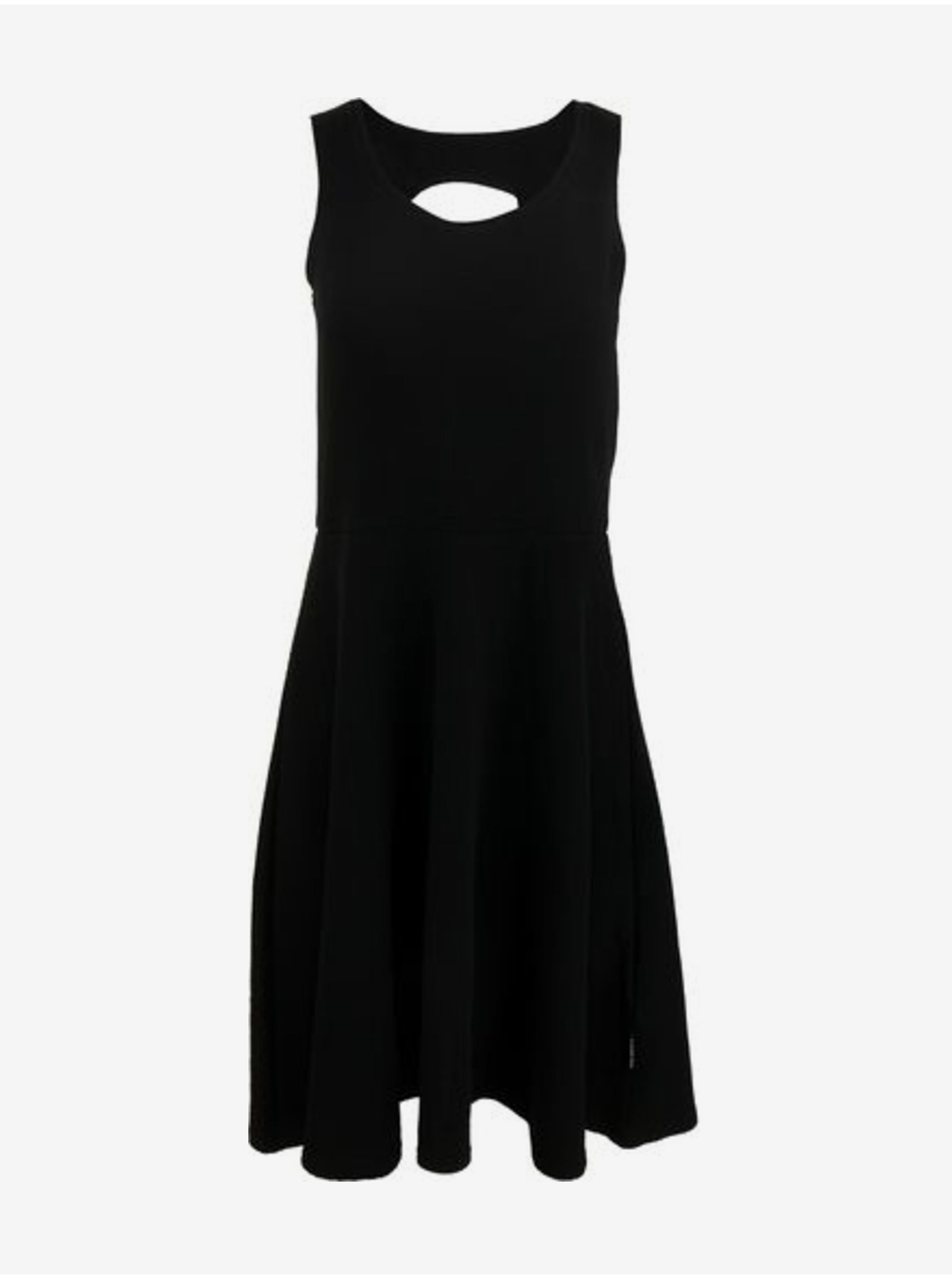 Lacno Čierne dámske šaty s prestrihmi ALPINE PRO Lenda