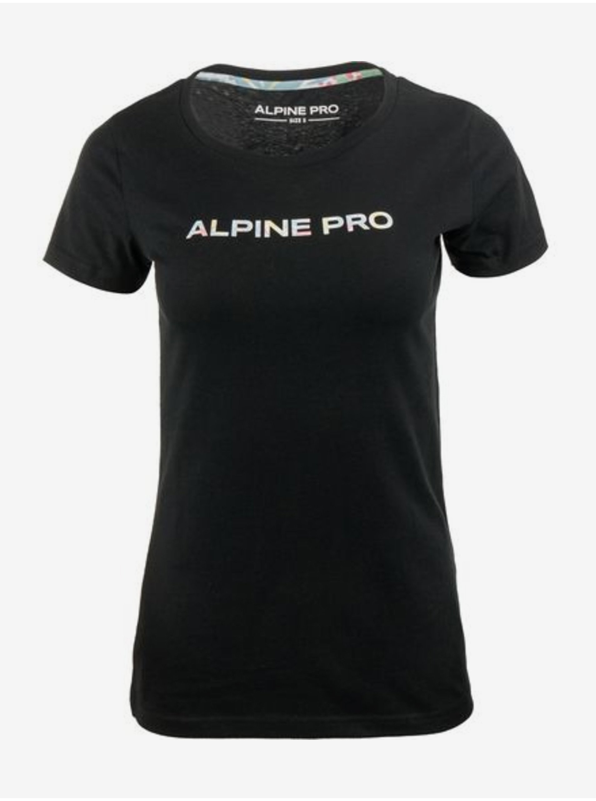Lacno Čierne dámske tričko s nápisom ALPINE PRO Gabora