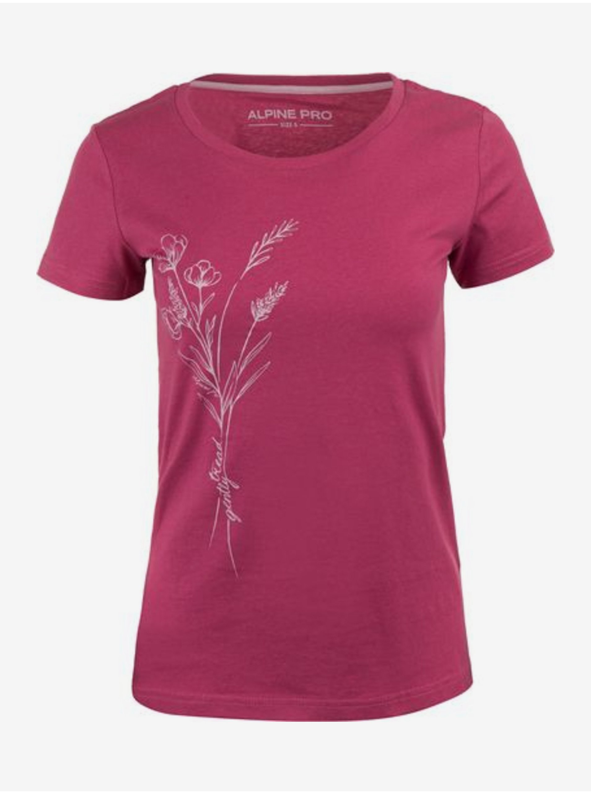 Lacno Tmavo ružové dámske tričko ALPINE PRO Gabora