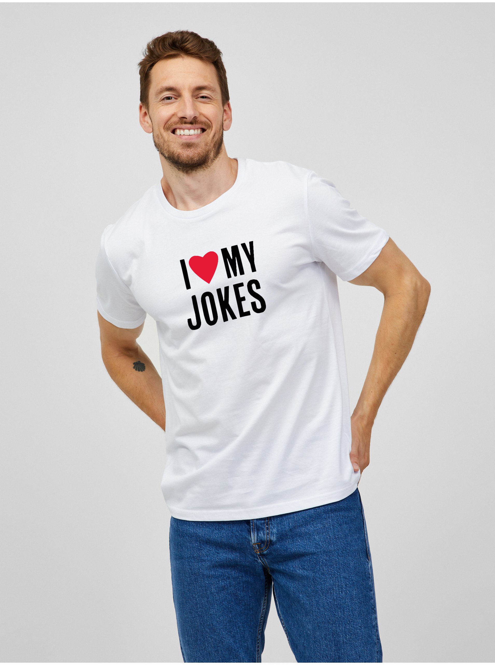 E-shop Bílé pánské tričko ZOOT.Original I love my jokes