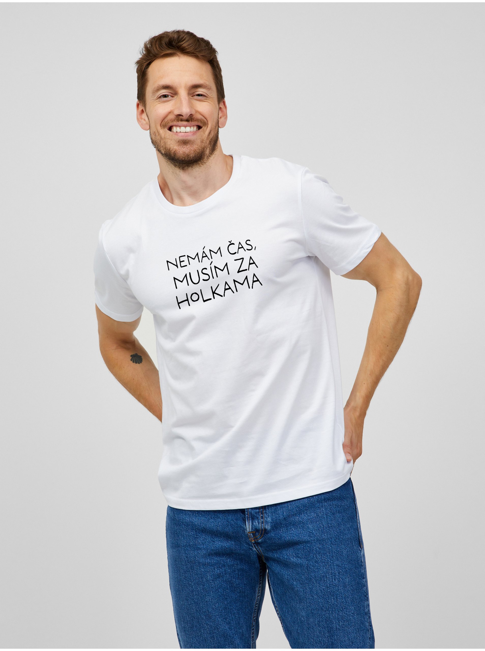 E-shop Bílé pánské tričko ZOOT.Original Nemám čas, musím za holkama