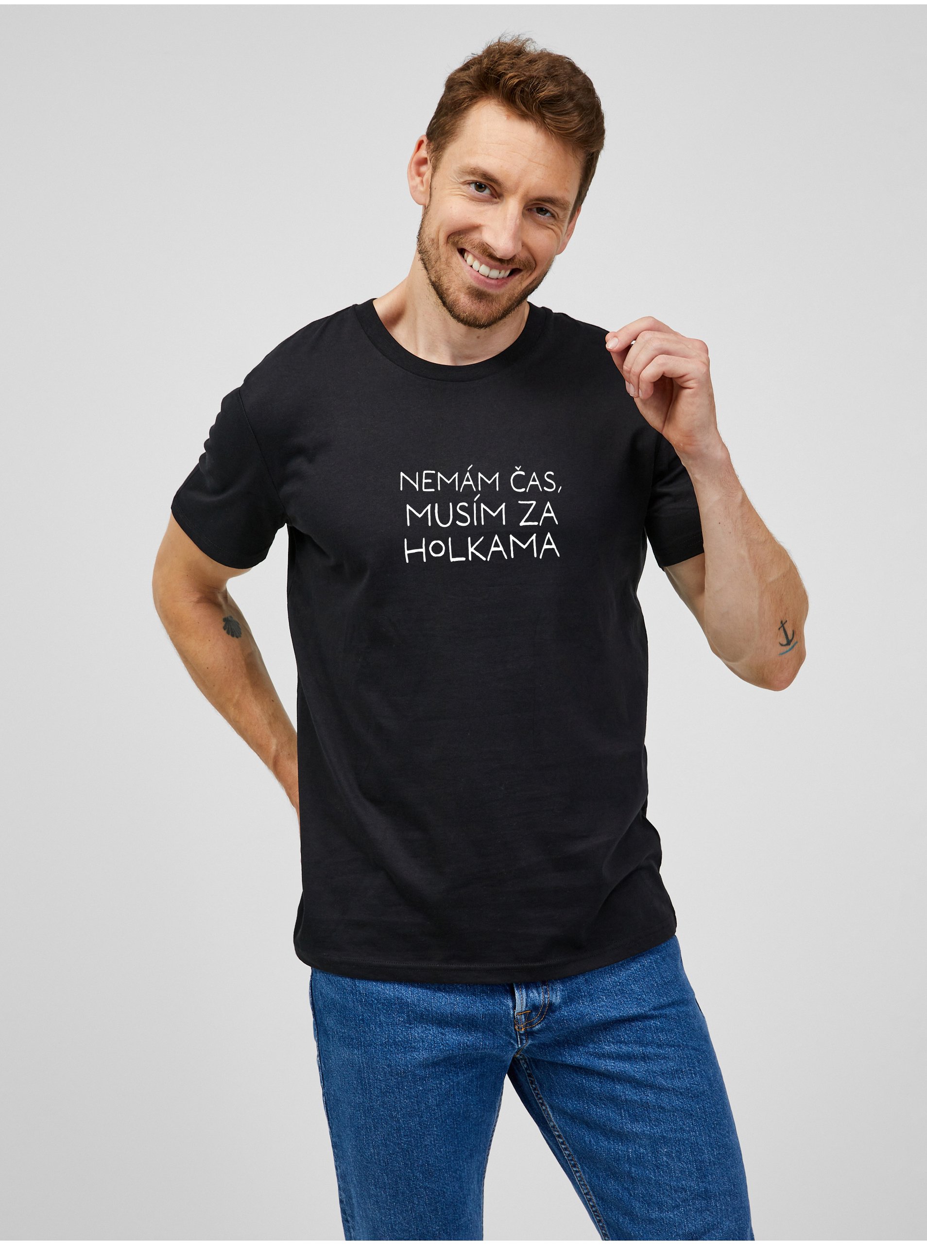 E-shop Černé pánské tričko Zoot Original Nemám čas, musím za holkama