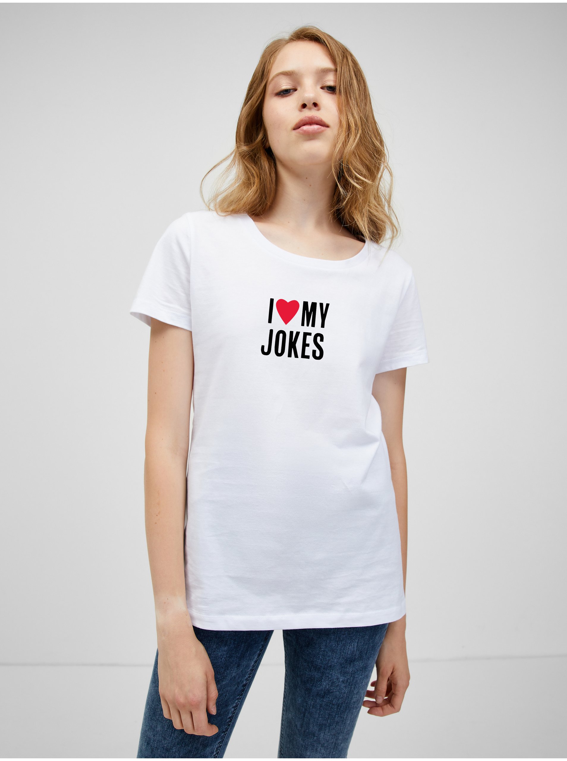 Levně Bílé dámské tričko ZOOT.Original I love my jokes