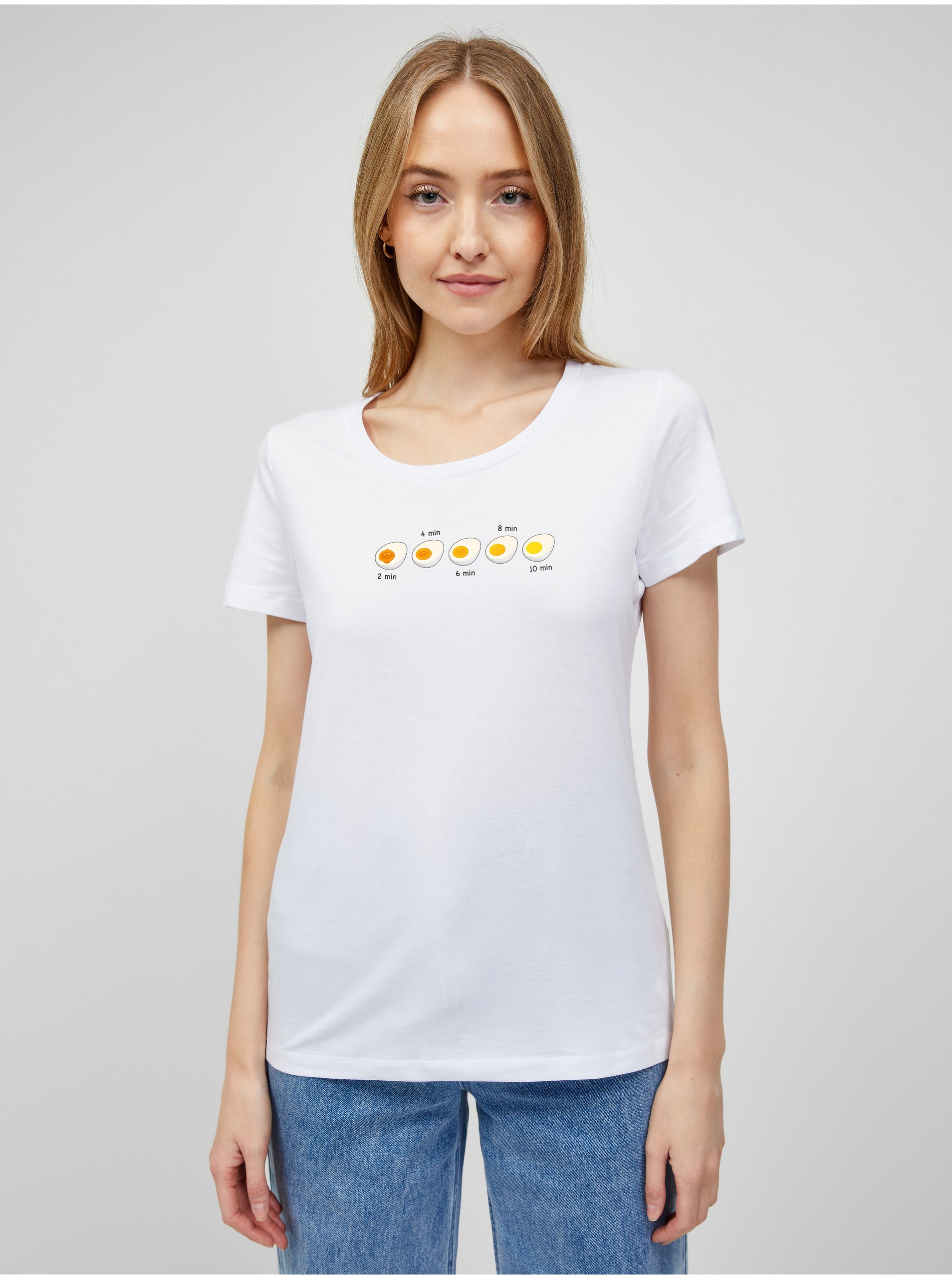 Levně Bílé dámské tričko ZOOT.Original Vejce časovka