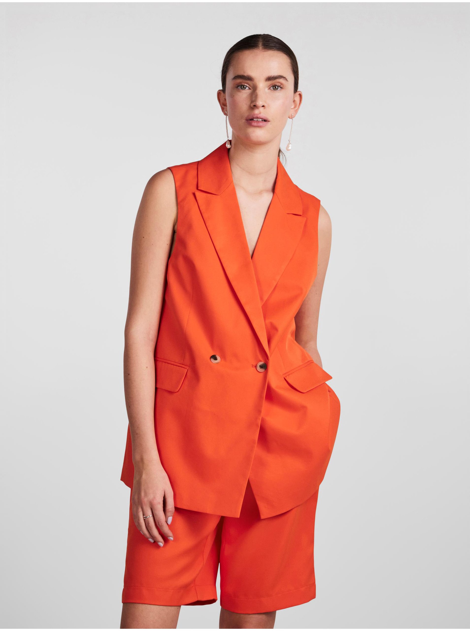 E-shop Oranžová dámska vesta Pieces Tally