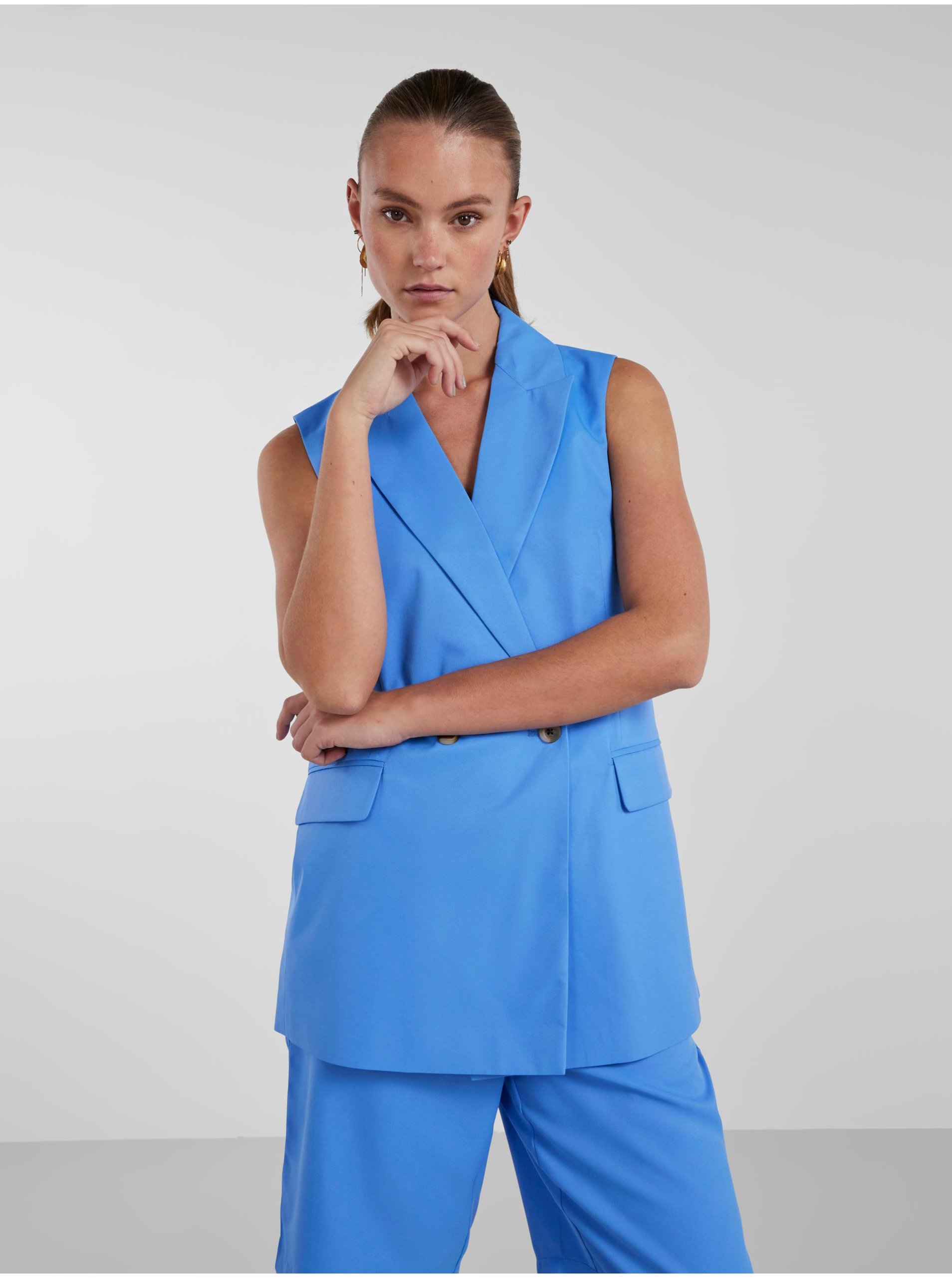 E-shop Modrá dámská vesta Pieces Tally