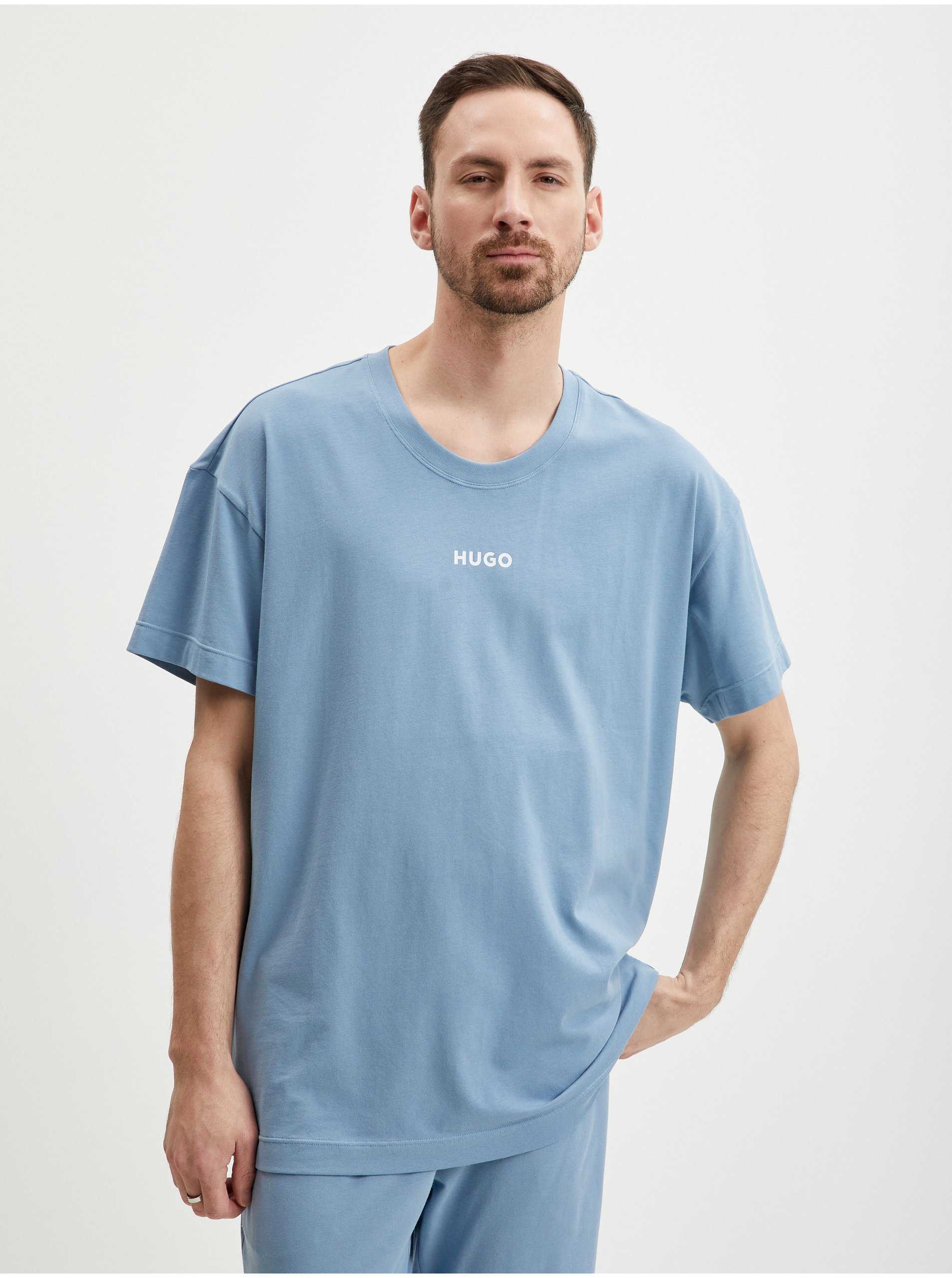 E-shop Modré pánske pyžamové tričko HUGO