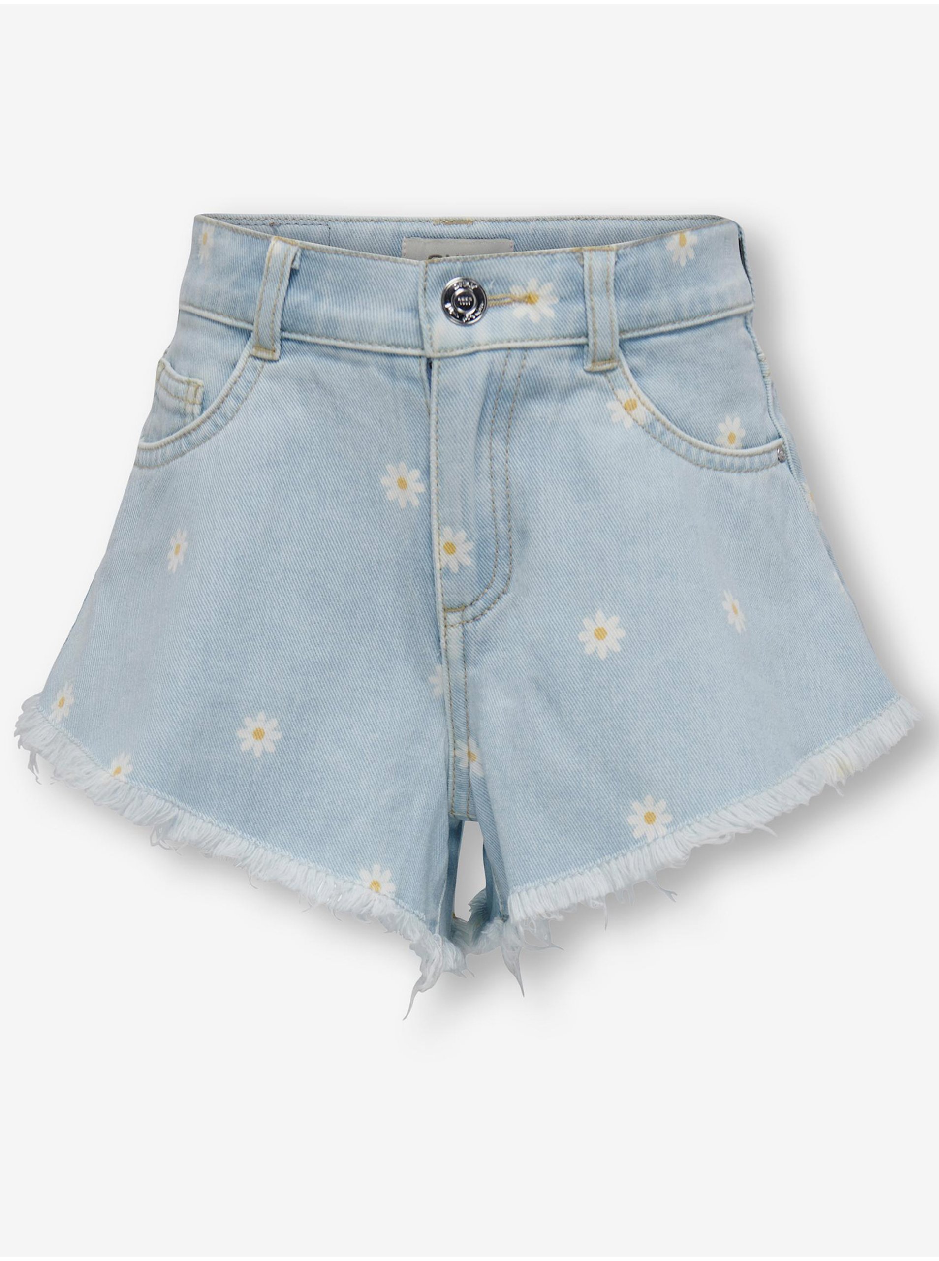 E-shop Světle modré holčičí květované džínové kraťasy ONLY Chiara