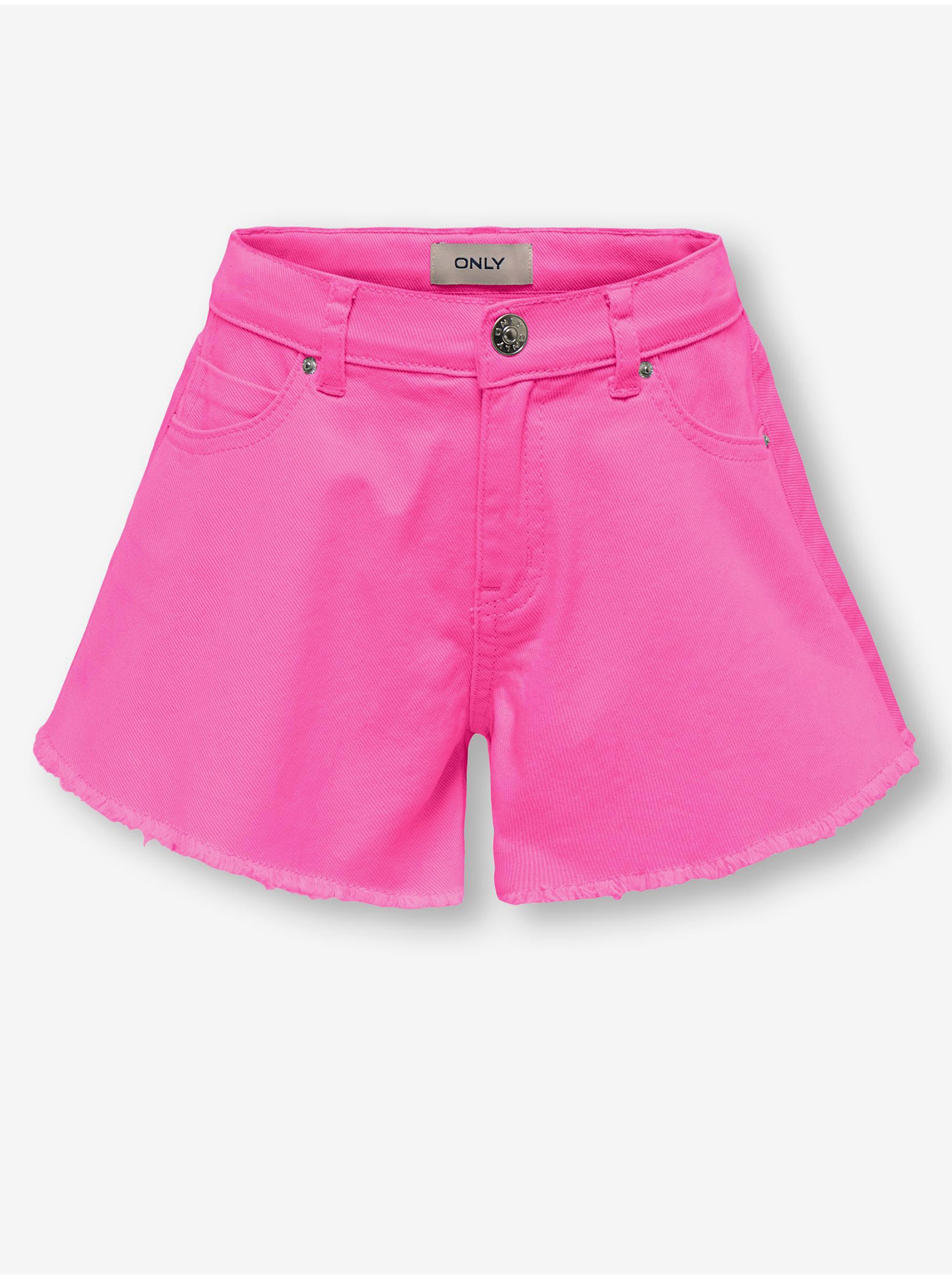 E-shop Tmavě růžové holčičí džínové kraťasy ONLY Chiara