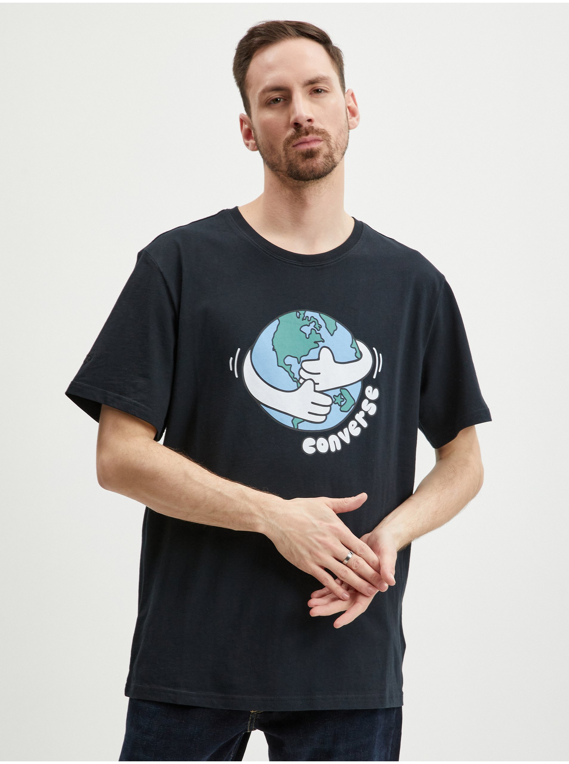 E-shop Černé unisex tričko Converse Love Your Mother