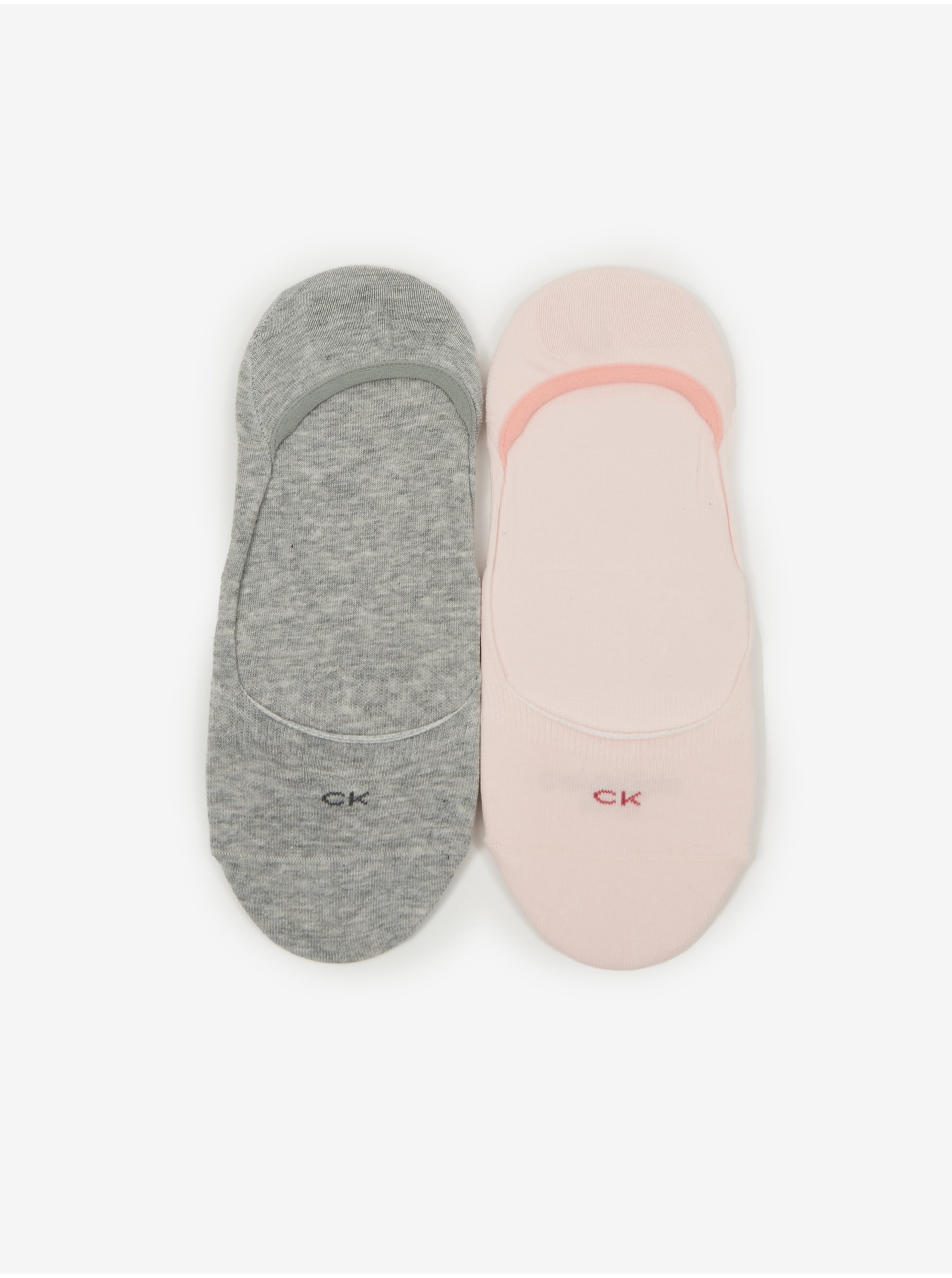 E-shop Sada dvou párů dámských ponožek v šedé a růžové barvě Calvin Klein Underwear