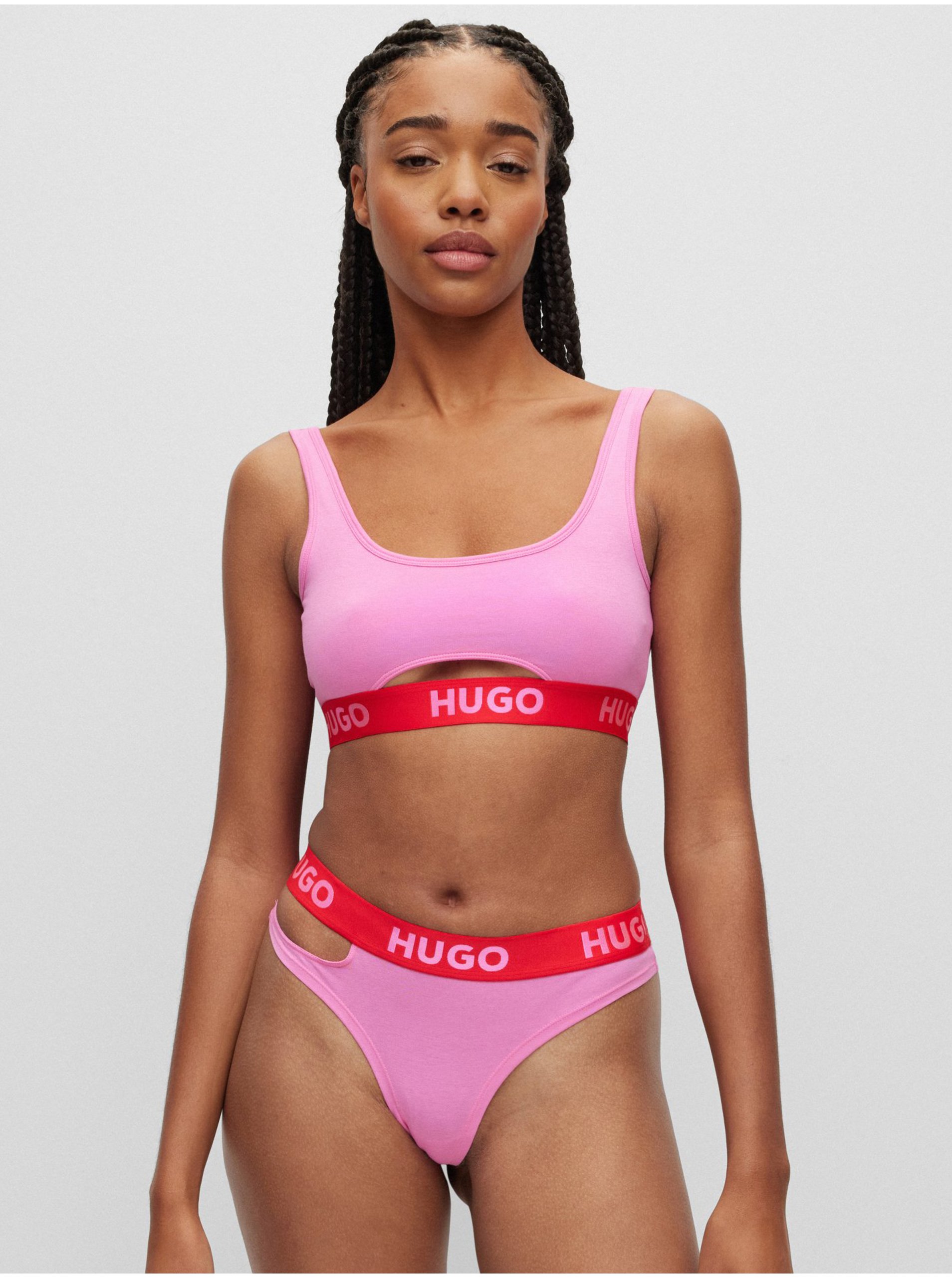 E-shop Růžová dámská bralette podprsenka HUGO