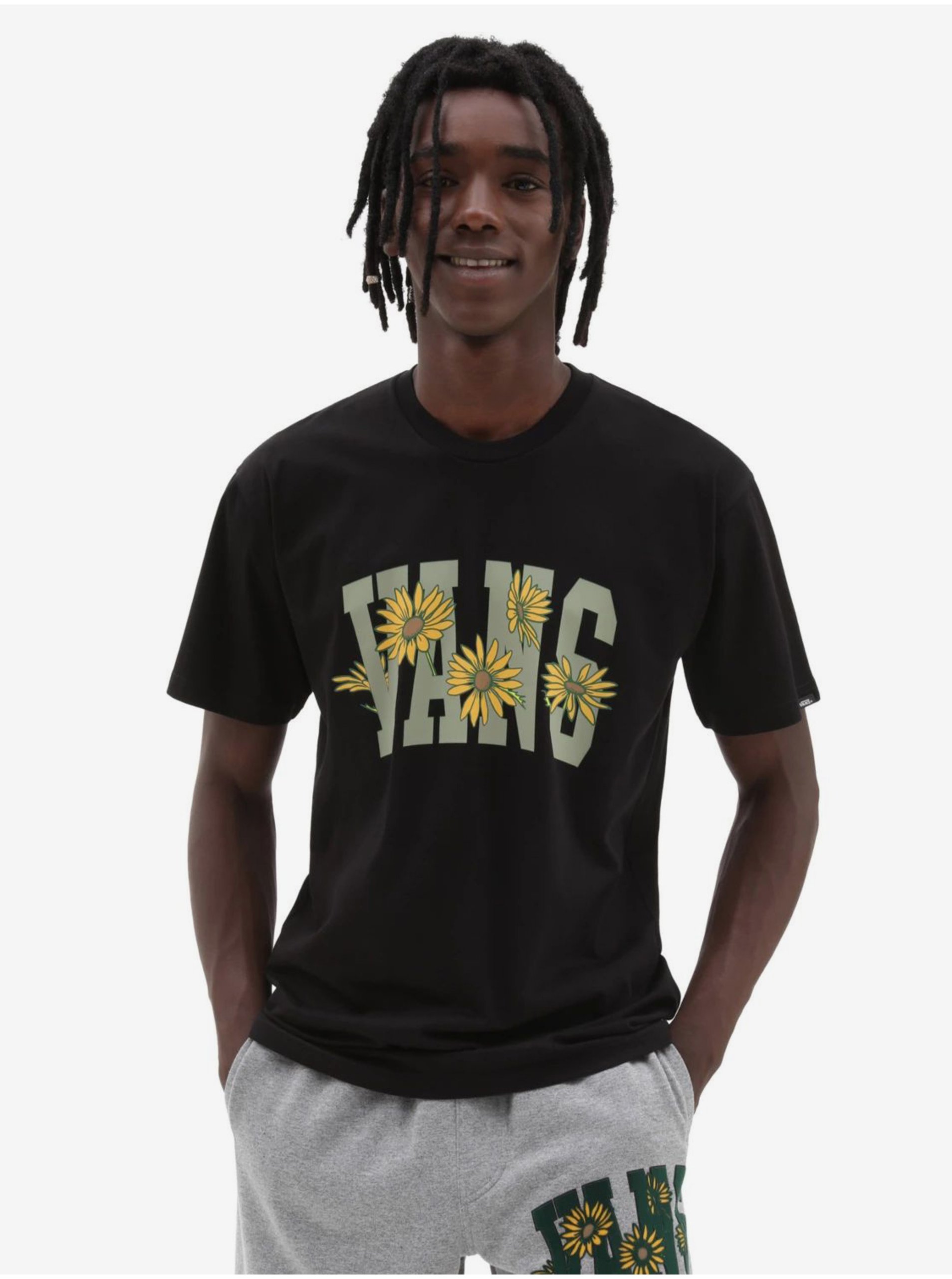 E-shop Černé pánské tričko s potiskem VANS Healing SS Tee
