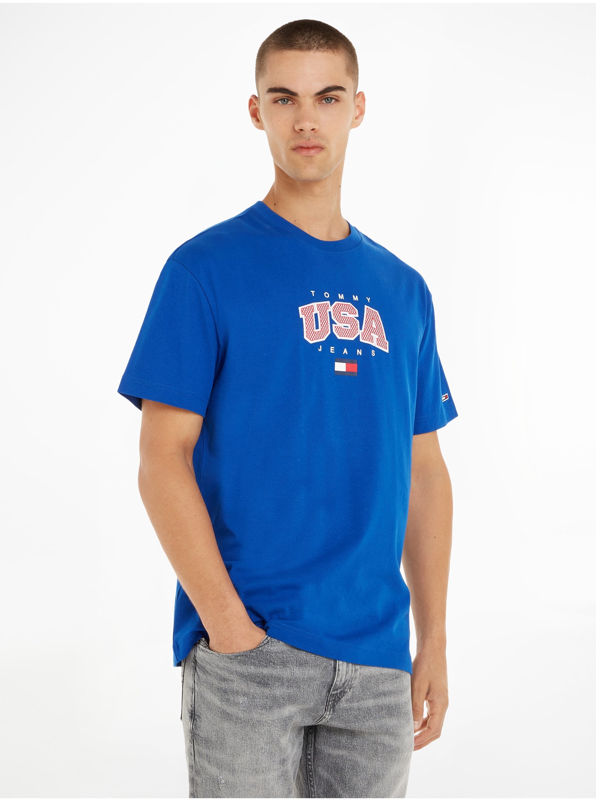 E-shop Tričká s krátkym rukávom pre mužov Tommy Jeans - modrá