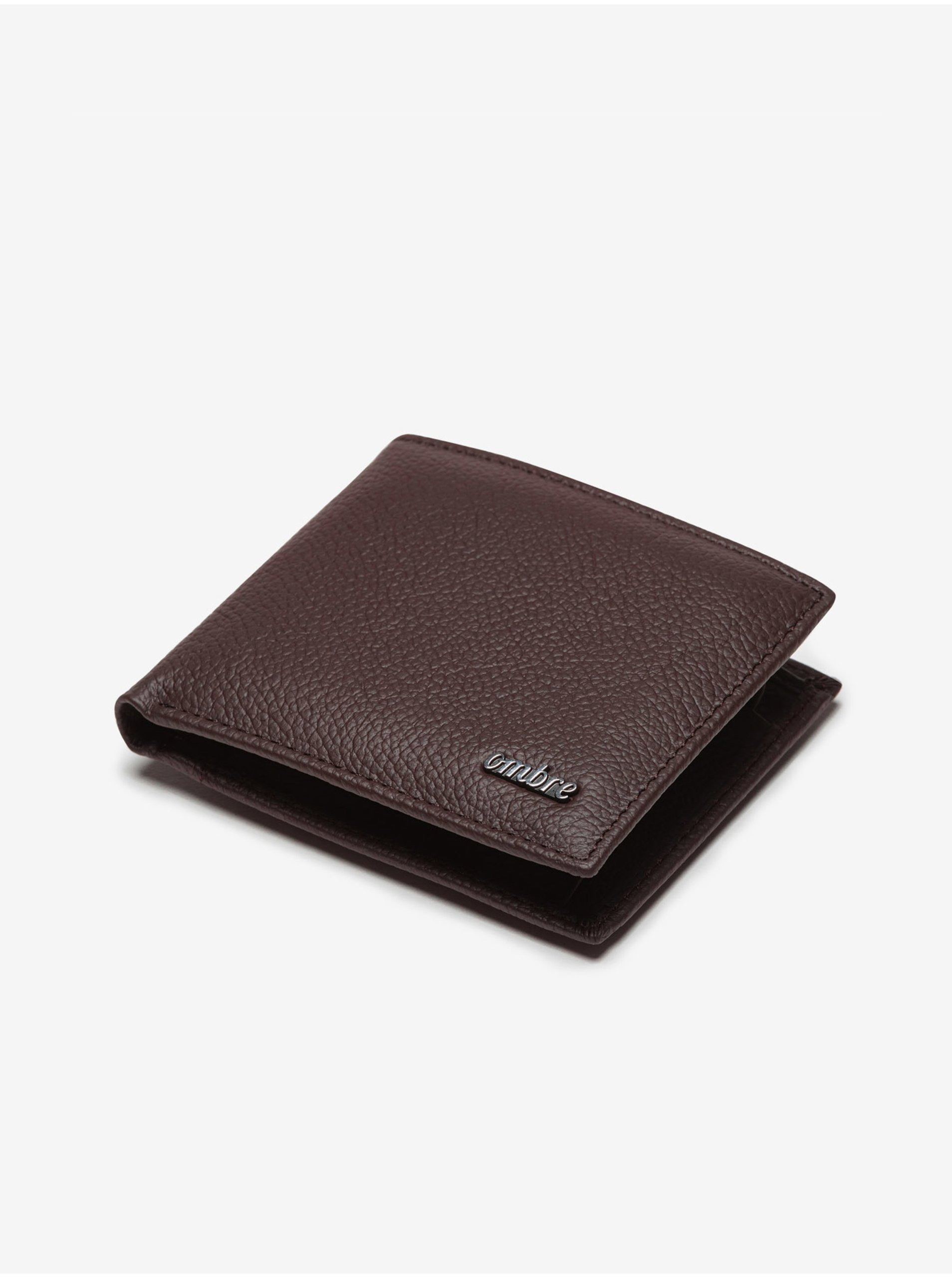 E-shop Tmavě hnědá pánská kožená peněženka Ombre Clothing