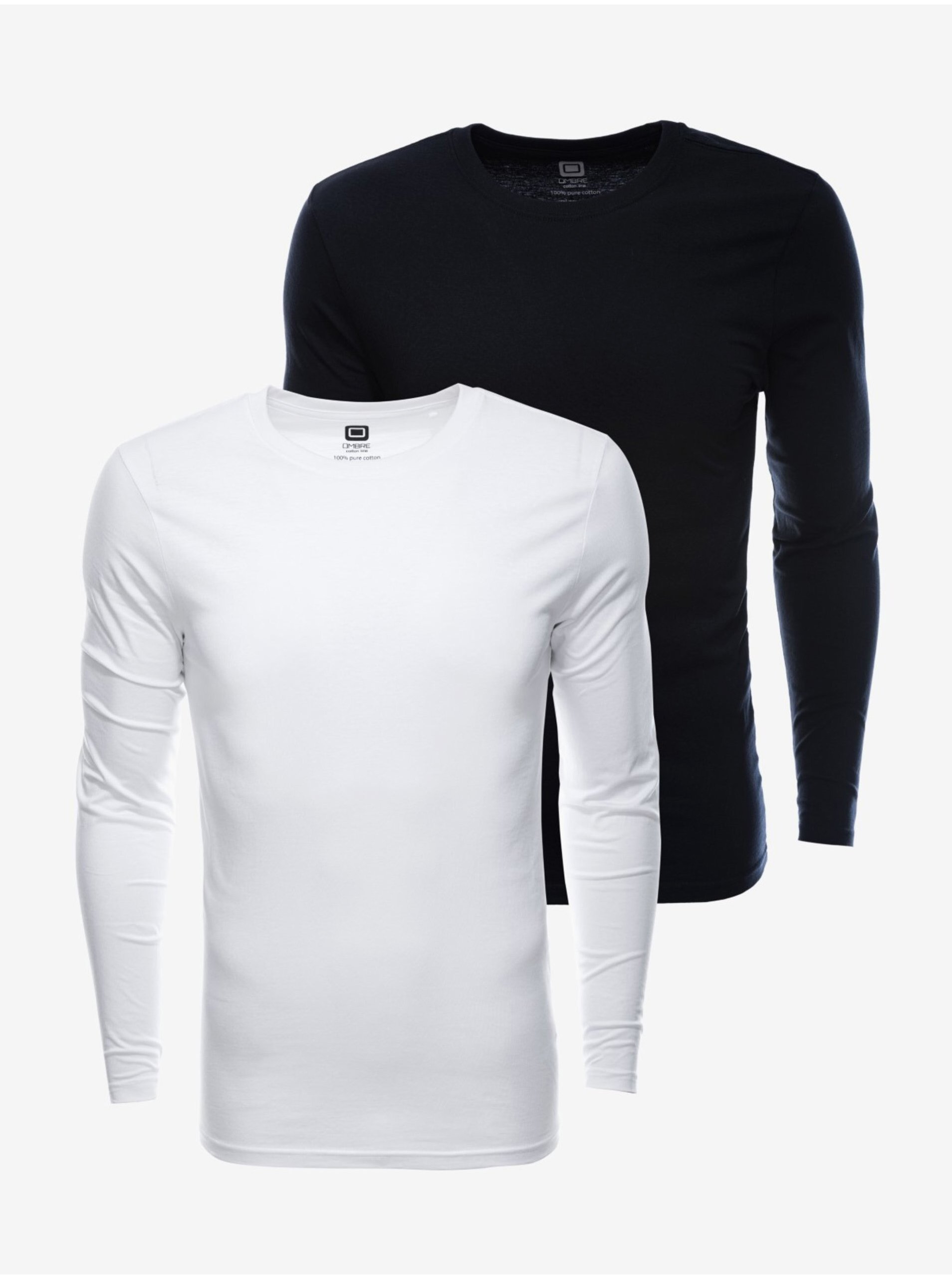 E-shop Basic tričká pre mužov Ombre Clothing - biela, čierna