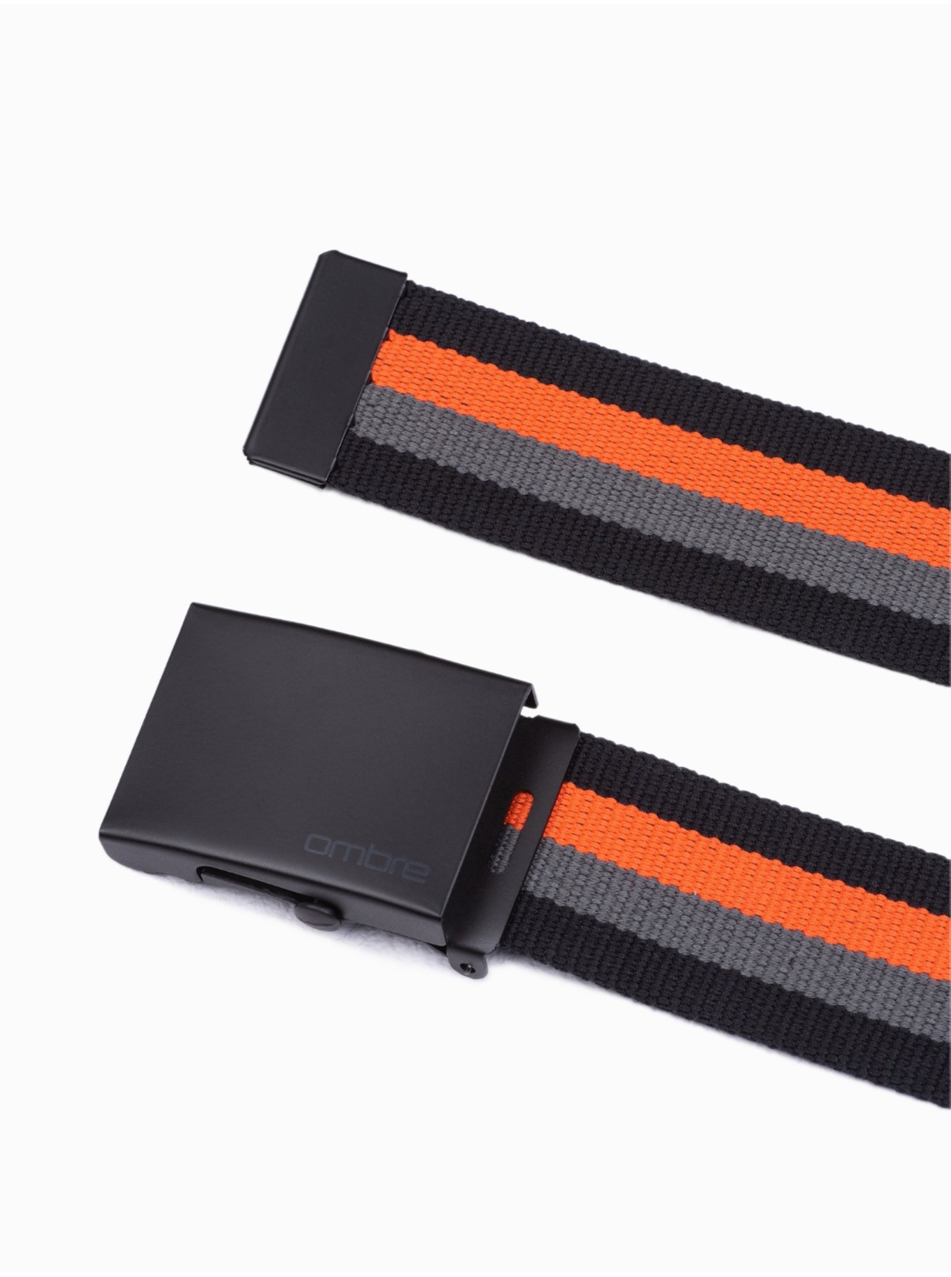Levně Oranžovo-černý pánský látkový pásek Ombre Clothing A650