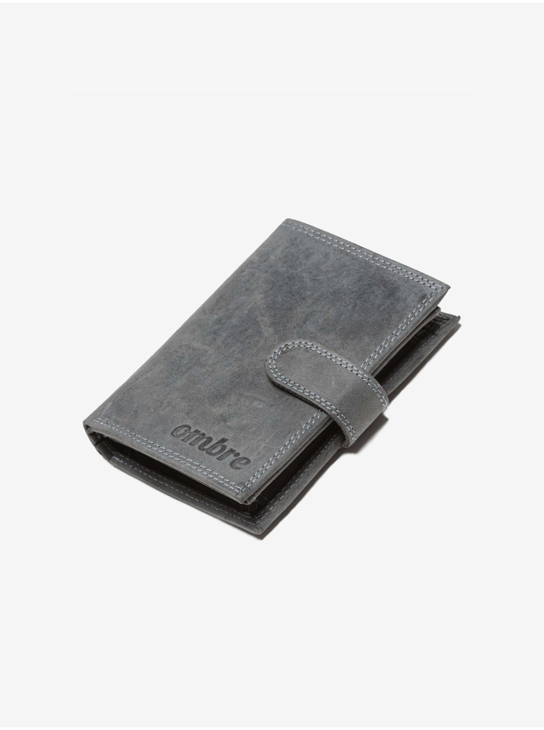 Levně Pánská kožená peněženka - černá A091