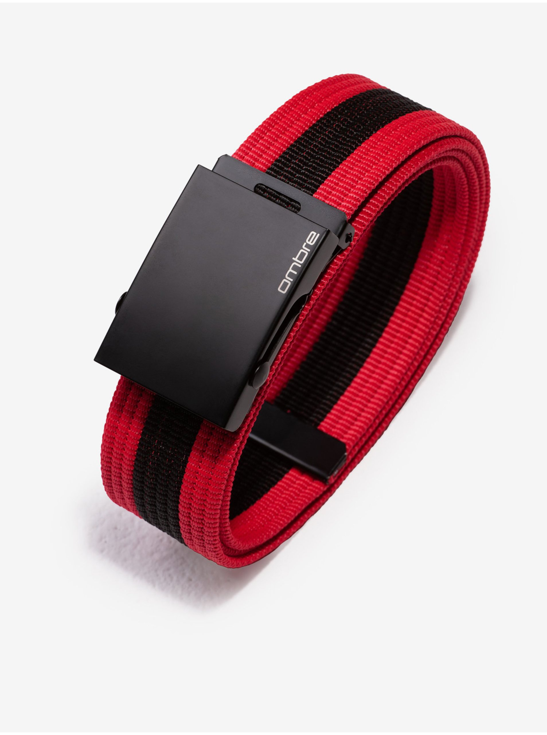 Levně Černo-červený pánský látkový pásek Ombre Clothing A377
