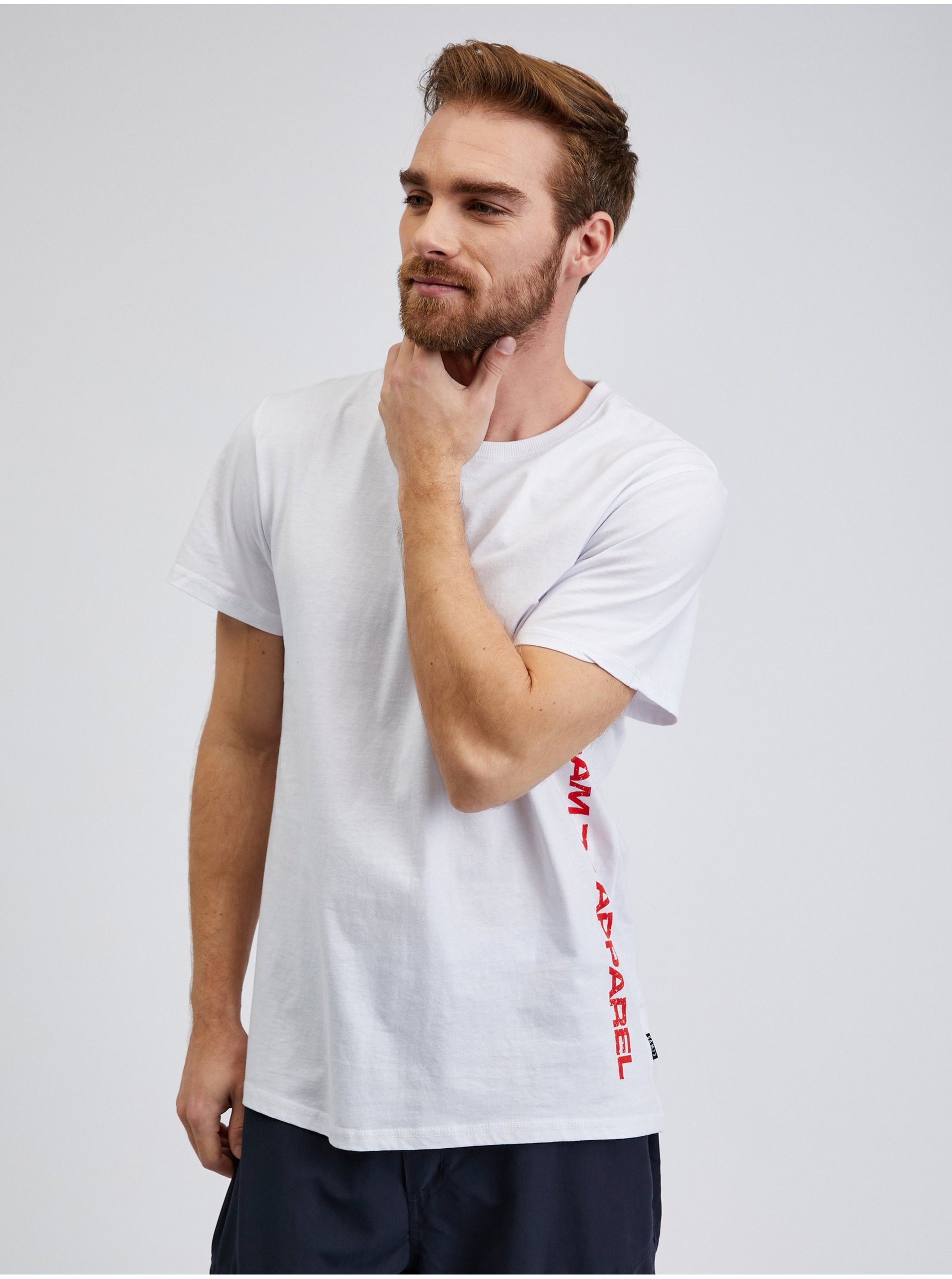 Levně Bílé pánské tričko s nápisem SAM 73 Vincent