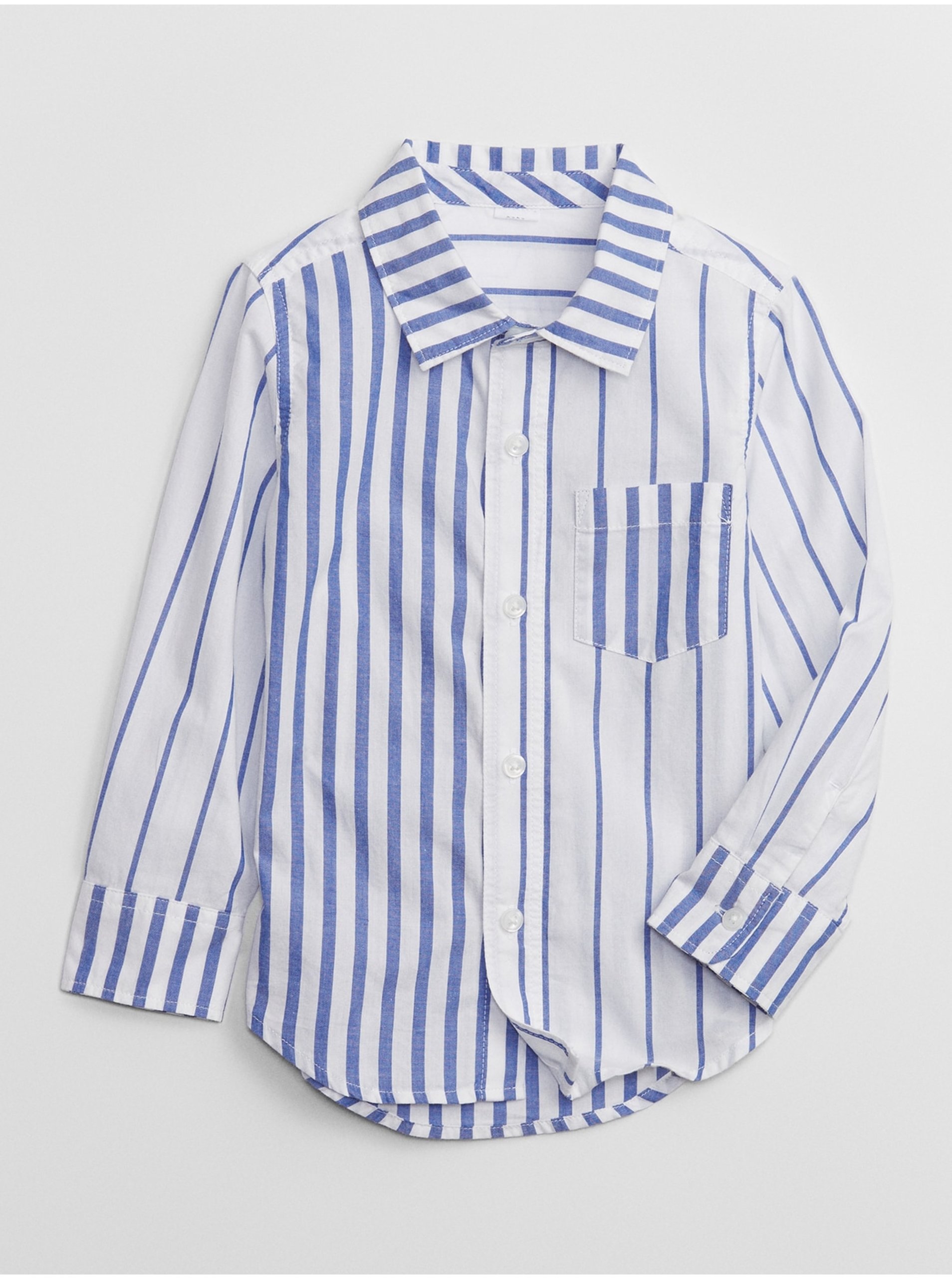 E-shop Bielo-modrá chlapčenská pruhovaná košeľa GAP