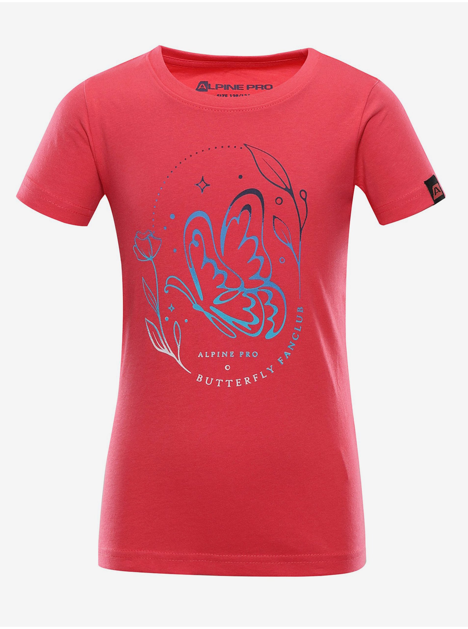 Levně Dětské bavlněné triko ALPINE PRO DIORO růžová