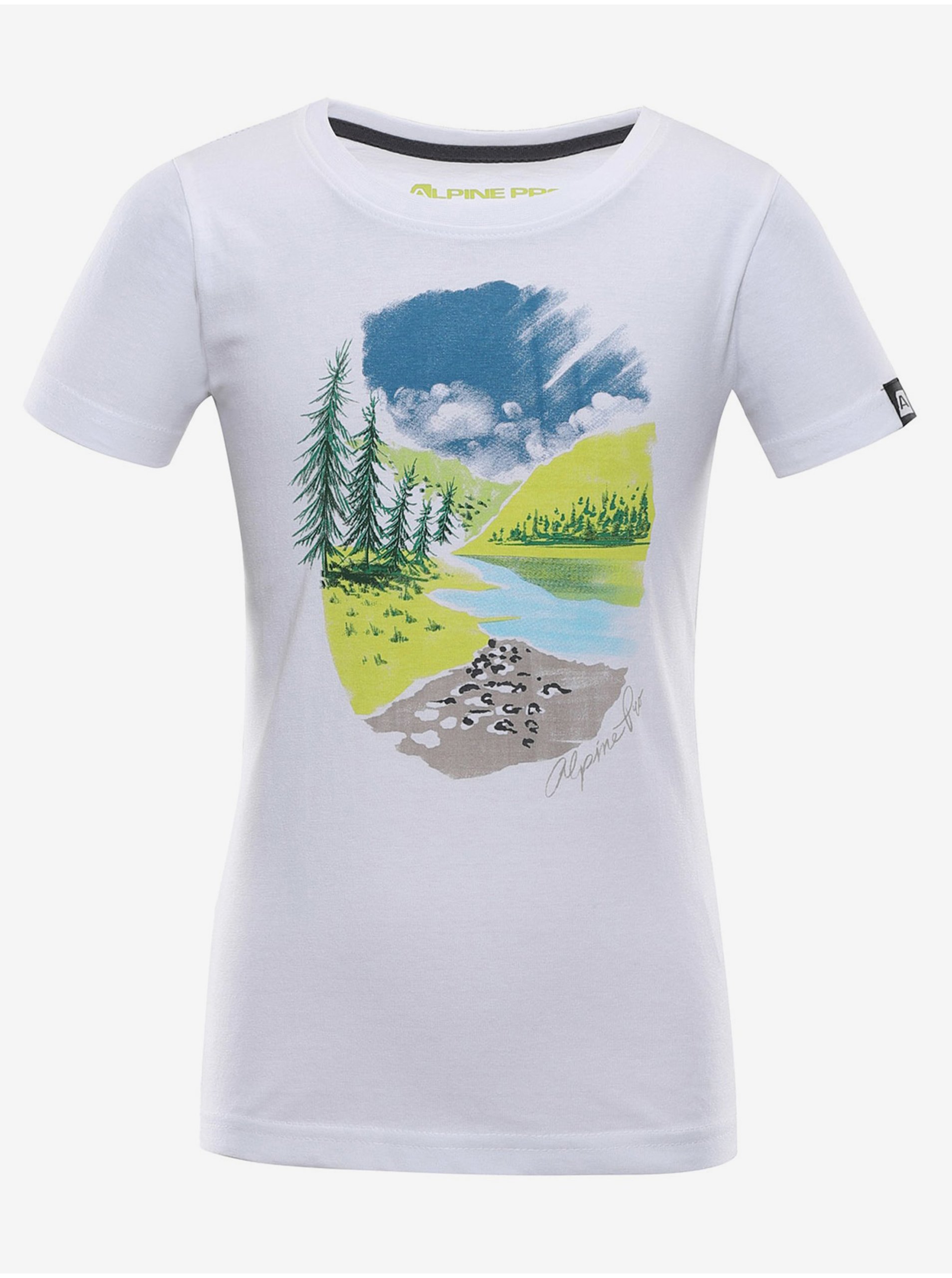 E-shop Dětské bavlněné triko ALPINE PRO DIORO bílá
