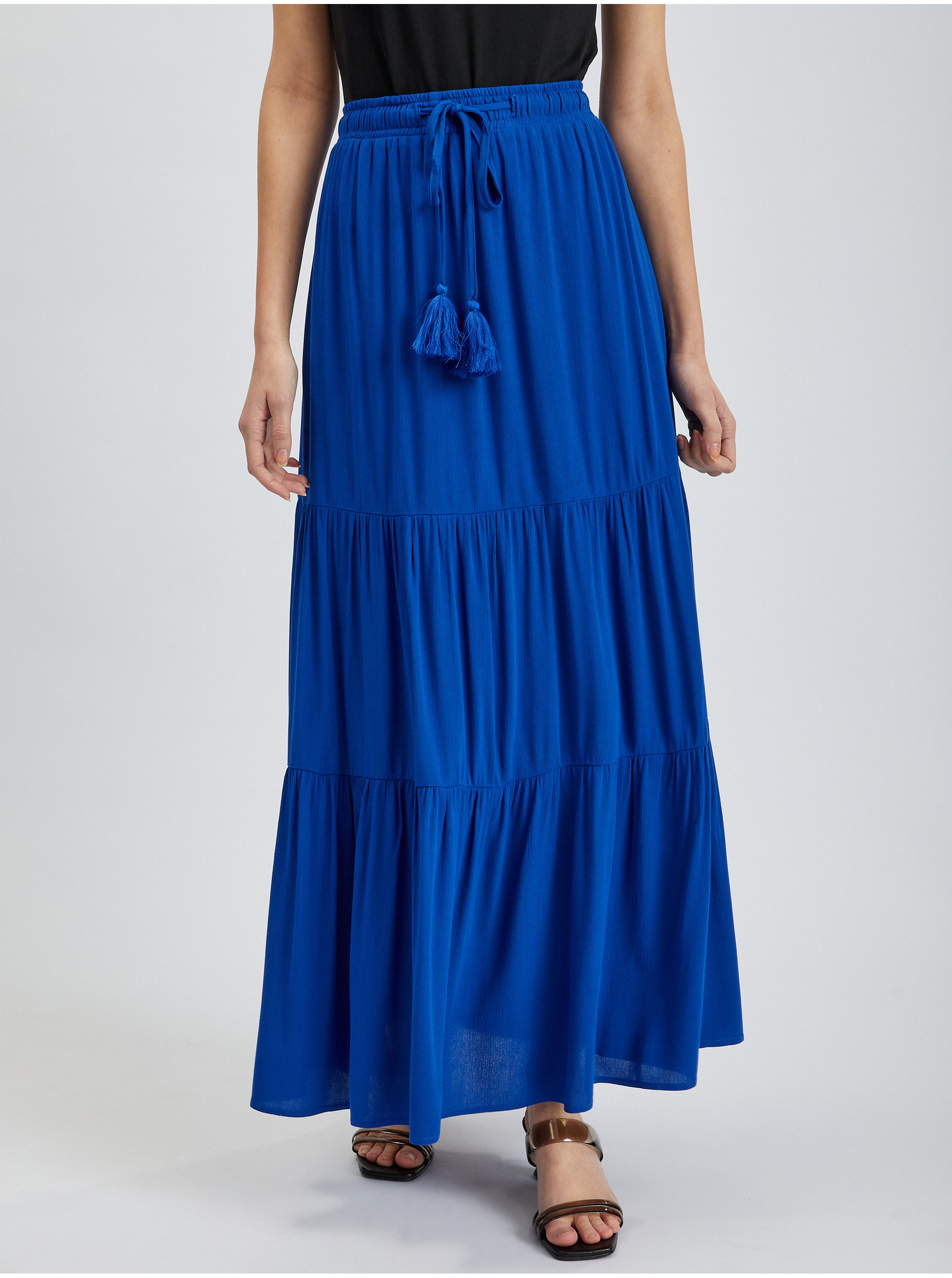 Lacno Modrá dámska maxi sukňa ORSAY