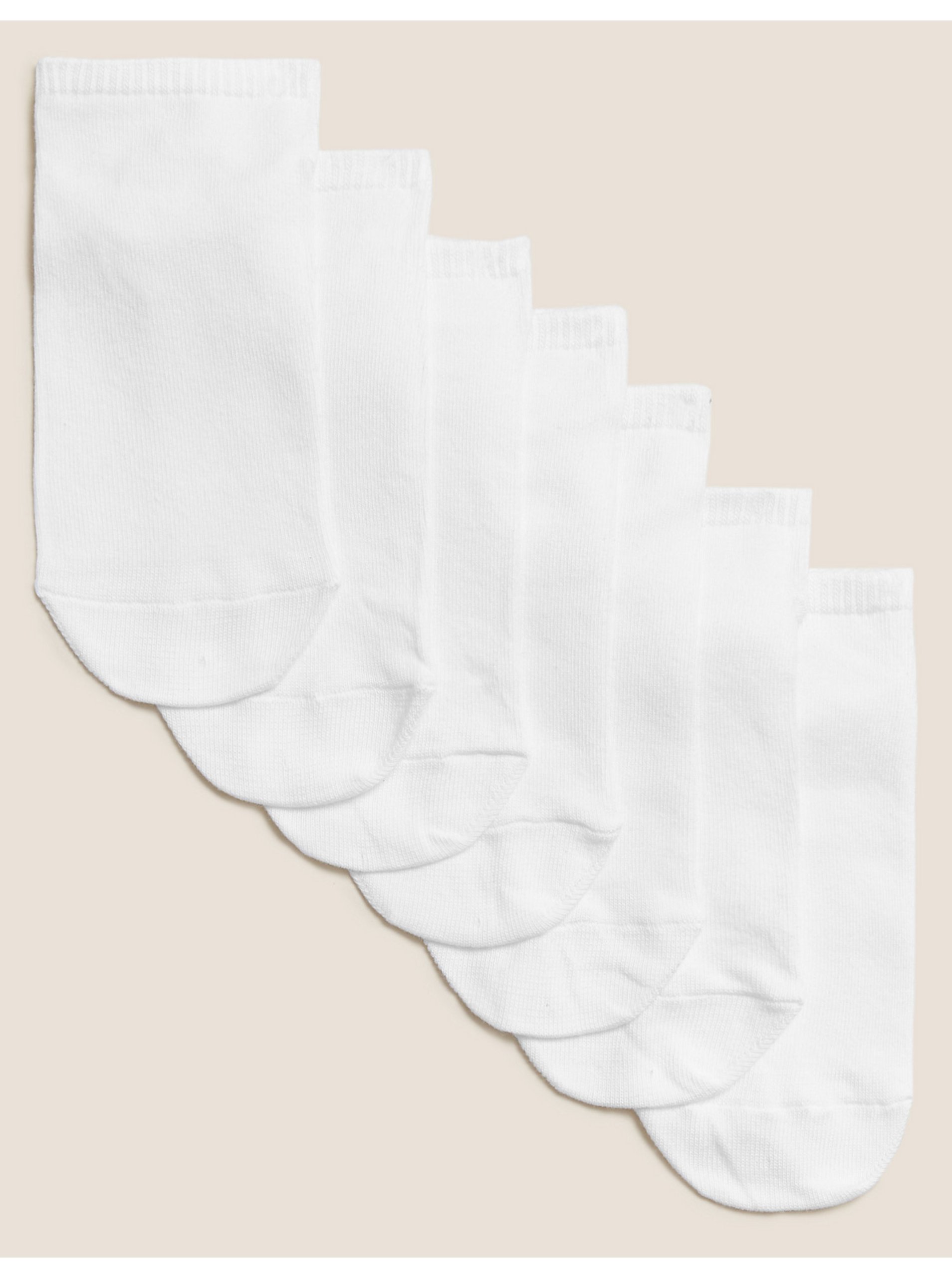 Levně Sada sedmi párů dětských nízkých ponožek v bílé barvě Marks & Spencer
