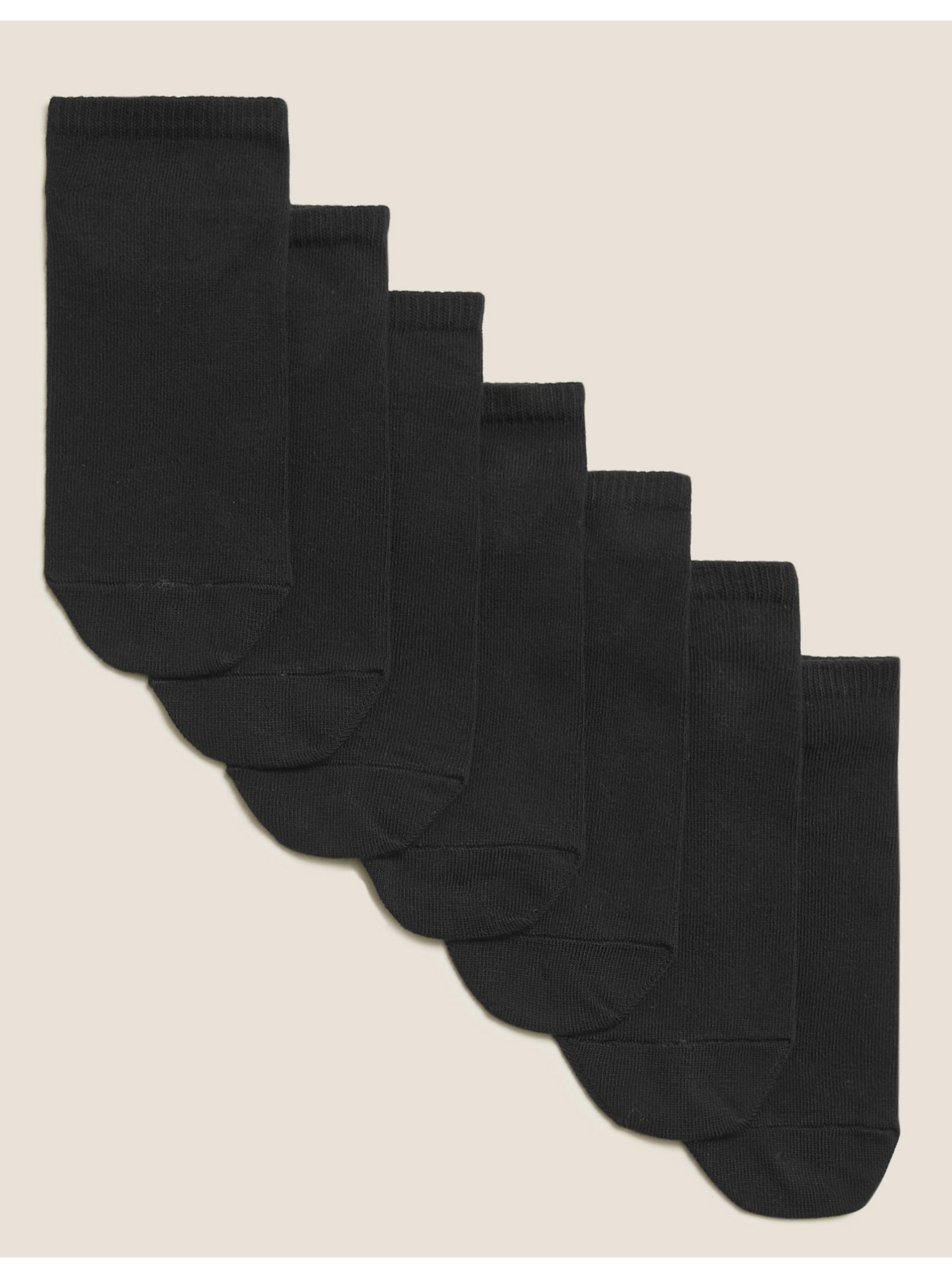 Levně Sada sedmi párů dětských nízkých ponožek v černé barvě Marks & Spencer