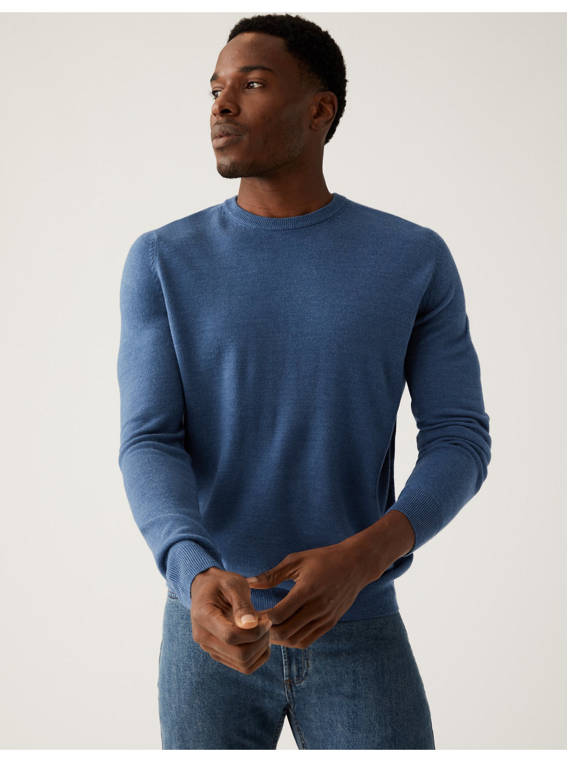E-shop Modrý pánský svetr Marks & Spencer