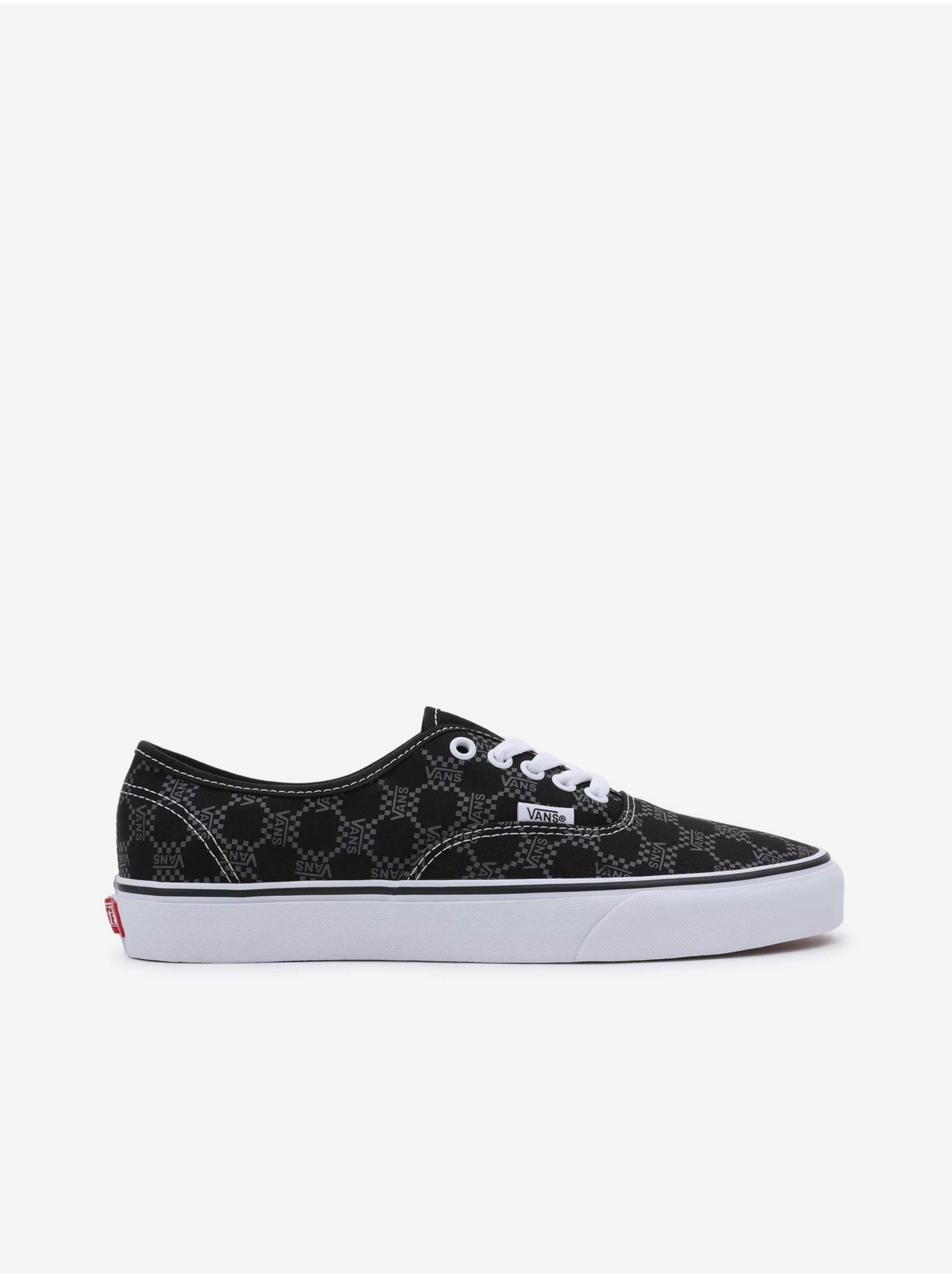 Levně Šedo-černé pánské kostkované tenisky VANS UA Authentic