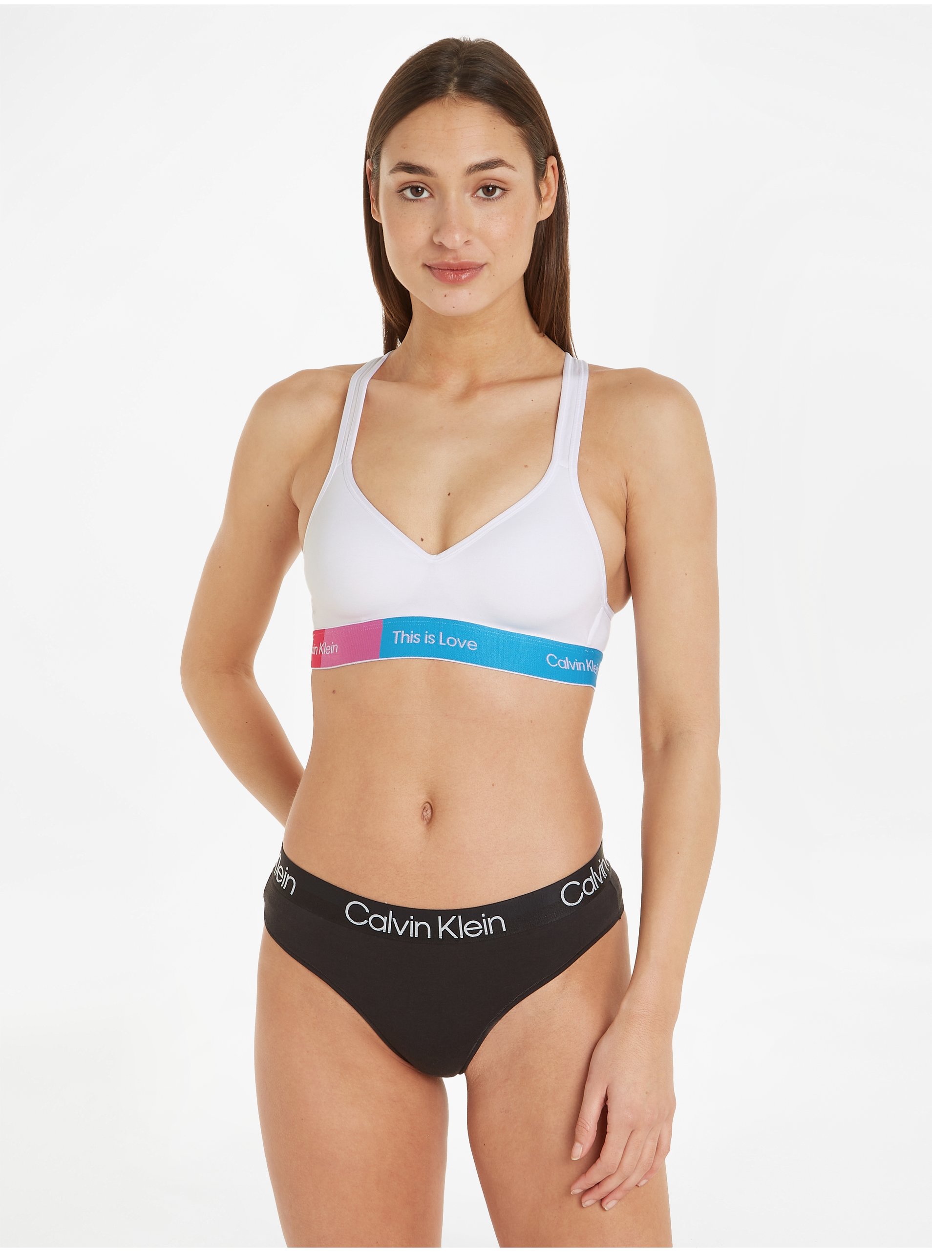 Lacno Biela dámska podprsenka Calvin Klein Underwear