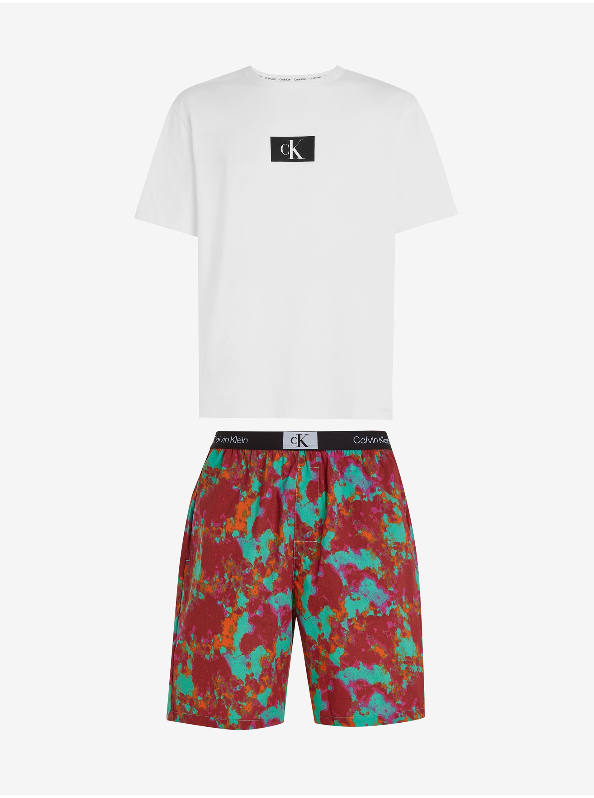 E-shop Červeno-biele pánske pyžamo Calvin Klein Underwear