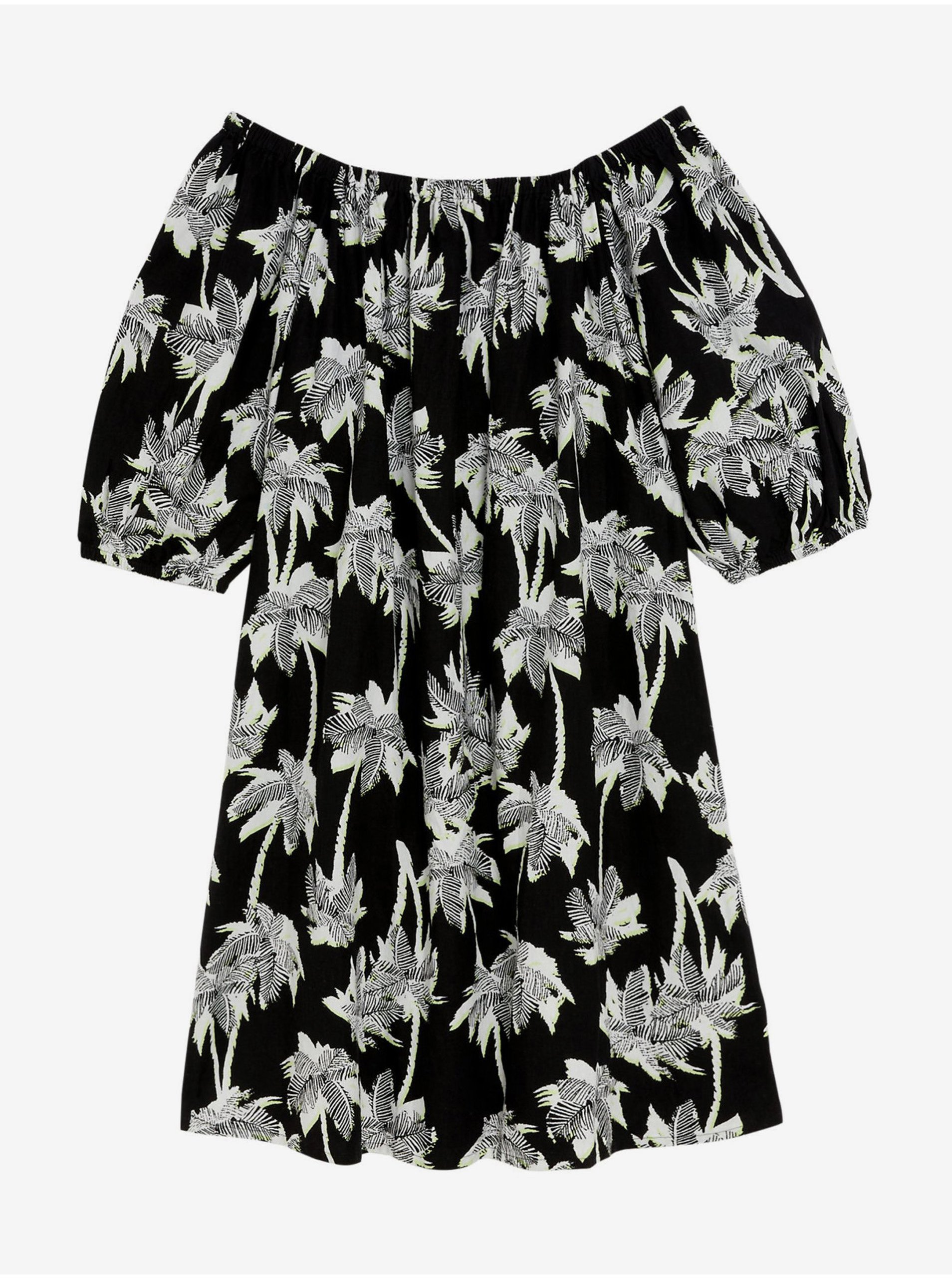 E-shop Bílo-černé dámské vzorované šaty Marks & Spencer