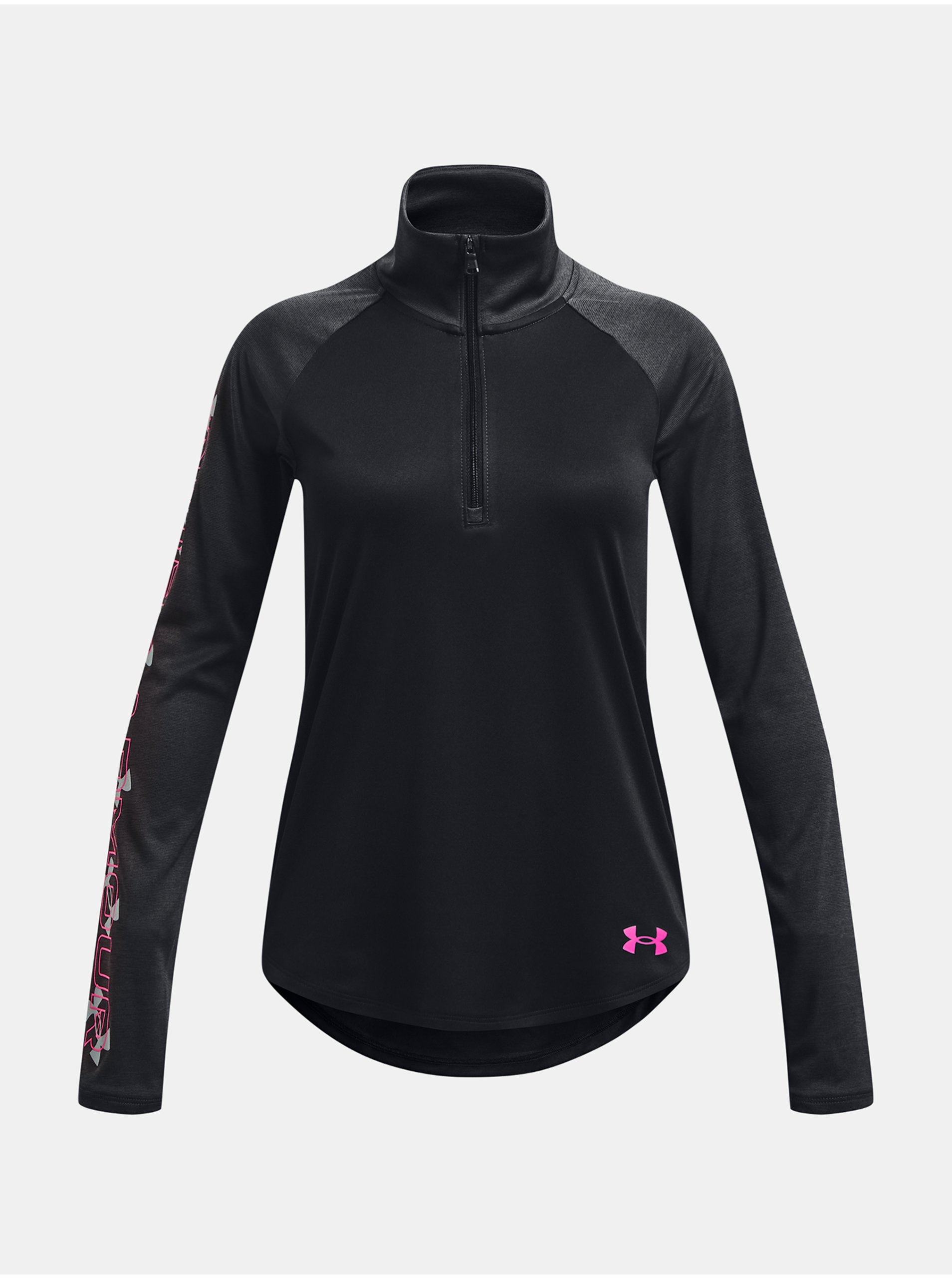Lacno Čierne dievčenské športové tričko Under Armour UA Tech Graphic 1/2 Zip