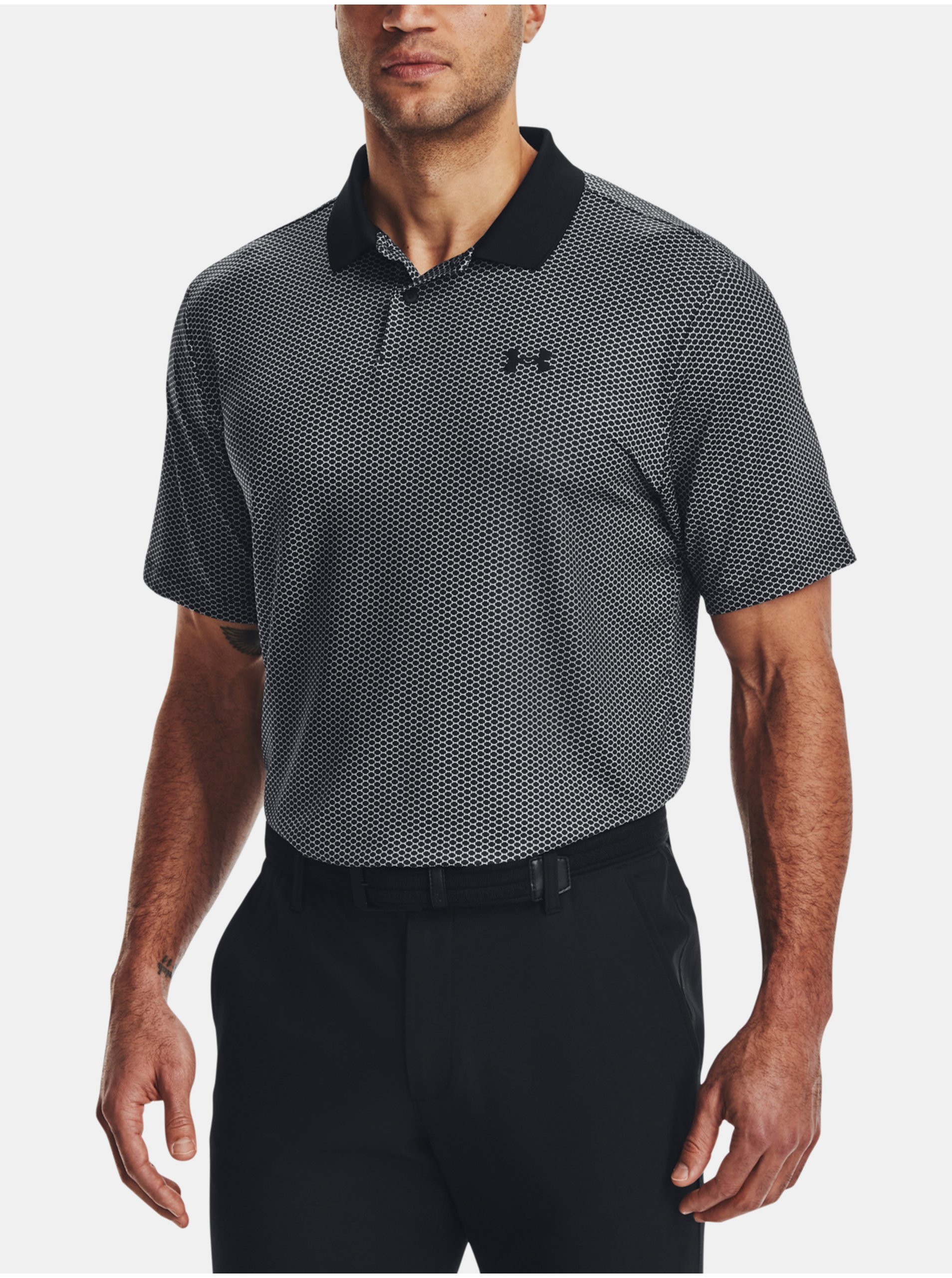 Levně Černé vzorované sportovní polo tričko Under Armour UA Perf 3.0 Printed Polo