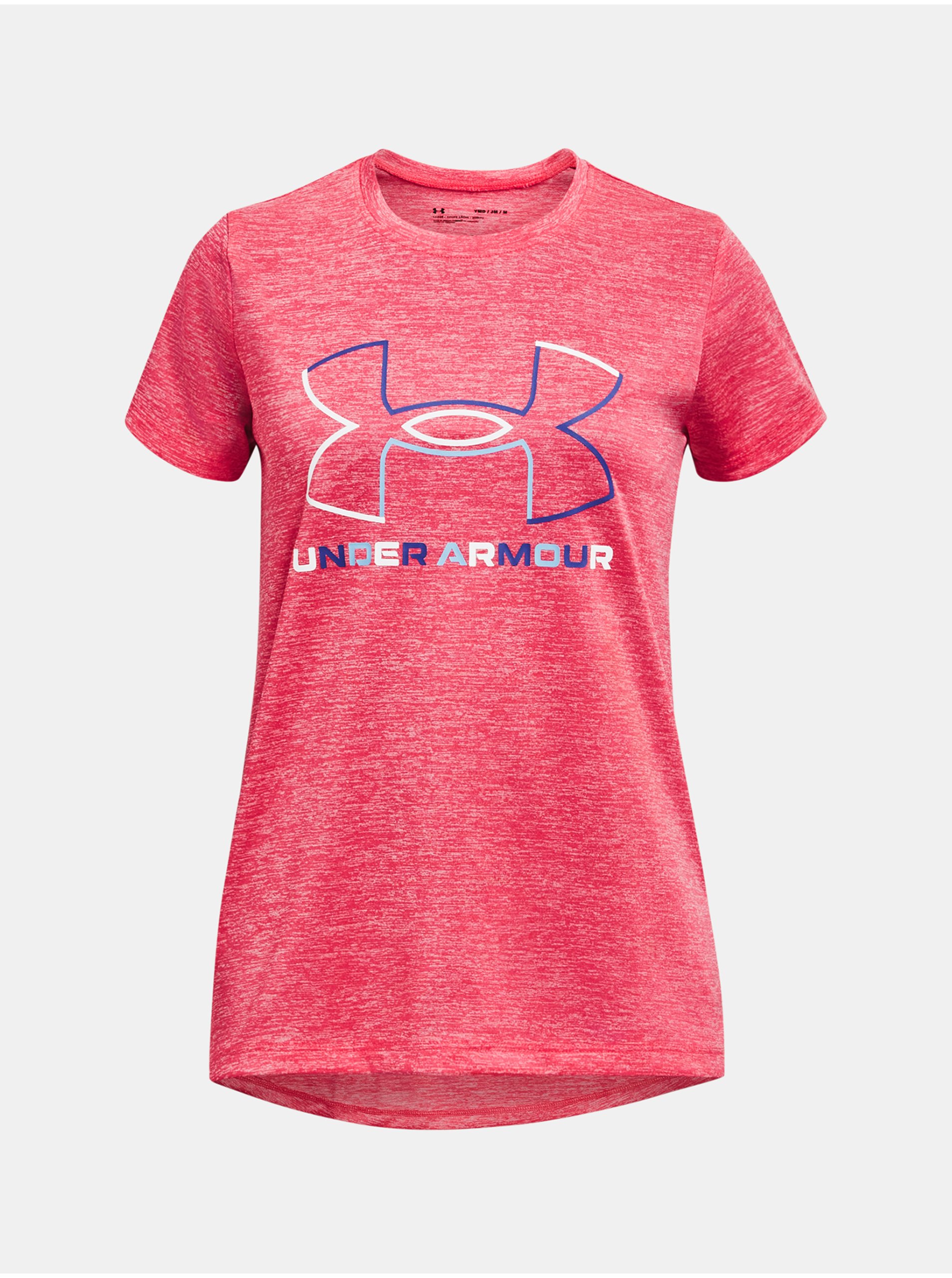 Levně Růžové holčičí sportovní tričko Under Armour Tech BL Twist SS