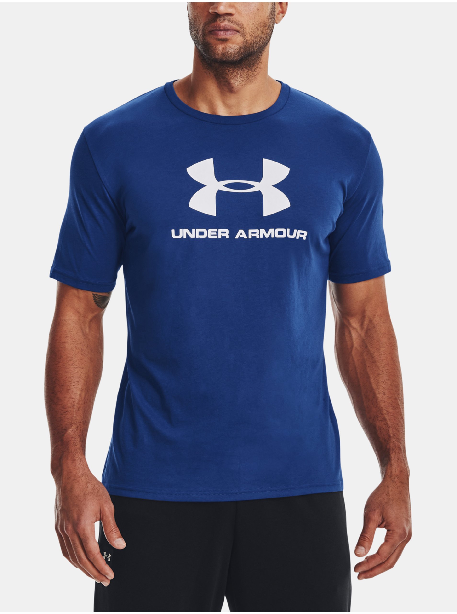 Lacno Modré pánske športové tričko Under Armour UA SPORTSTYLE LOGO SS.