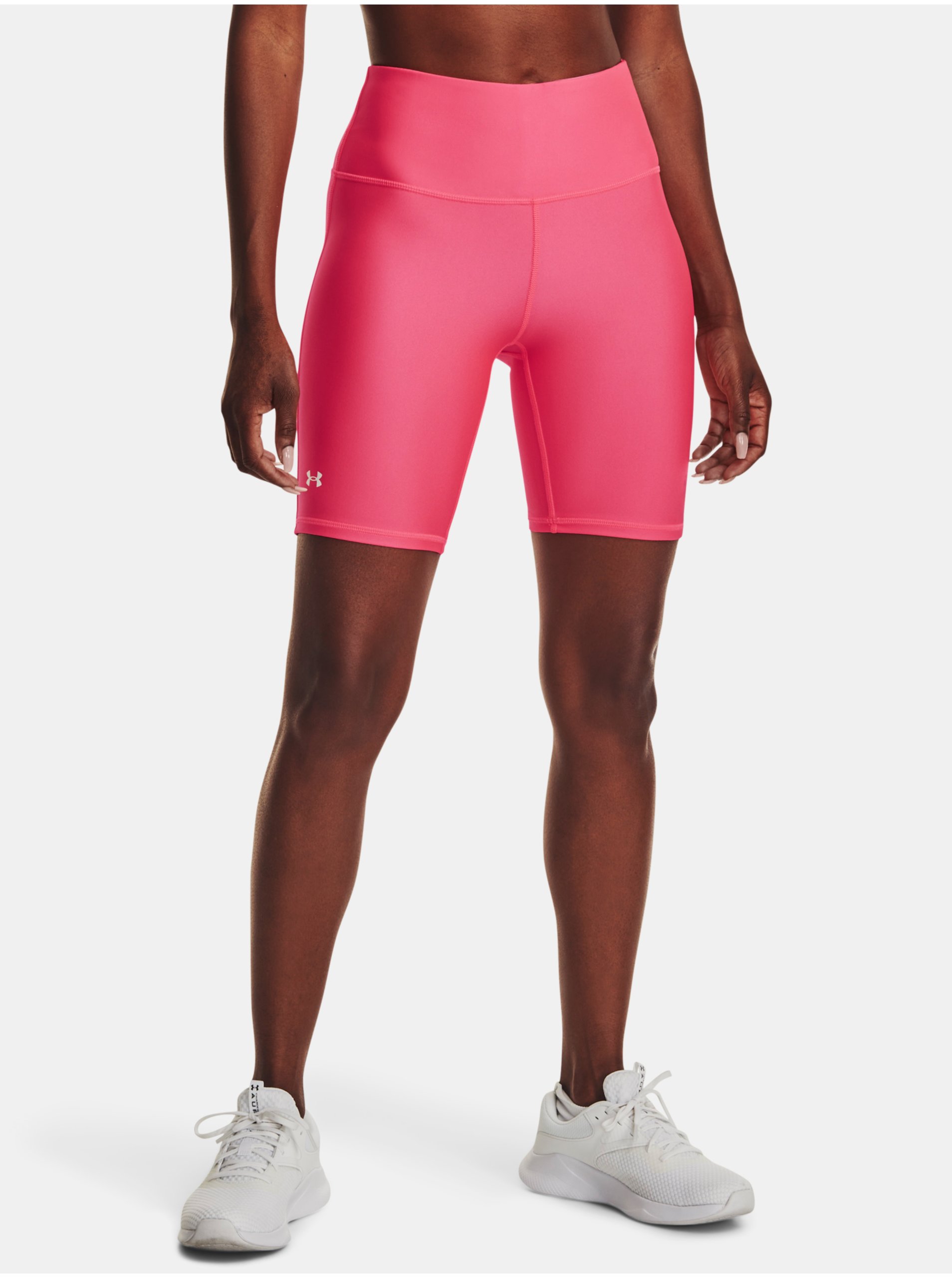 Levně Neonově růžové dámské sportovní kraťasy Under Armour Armour Bike Short