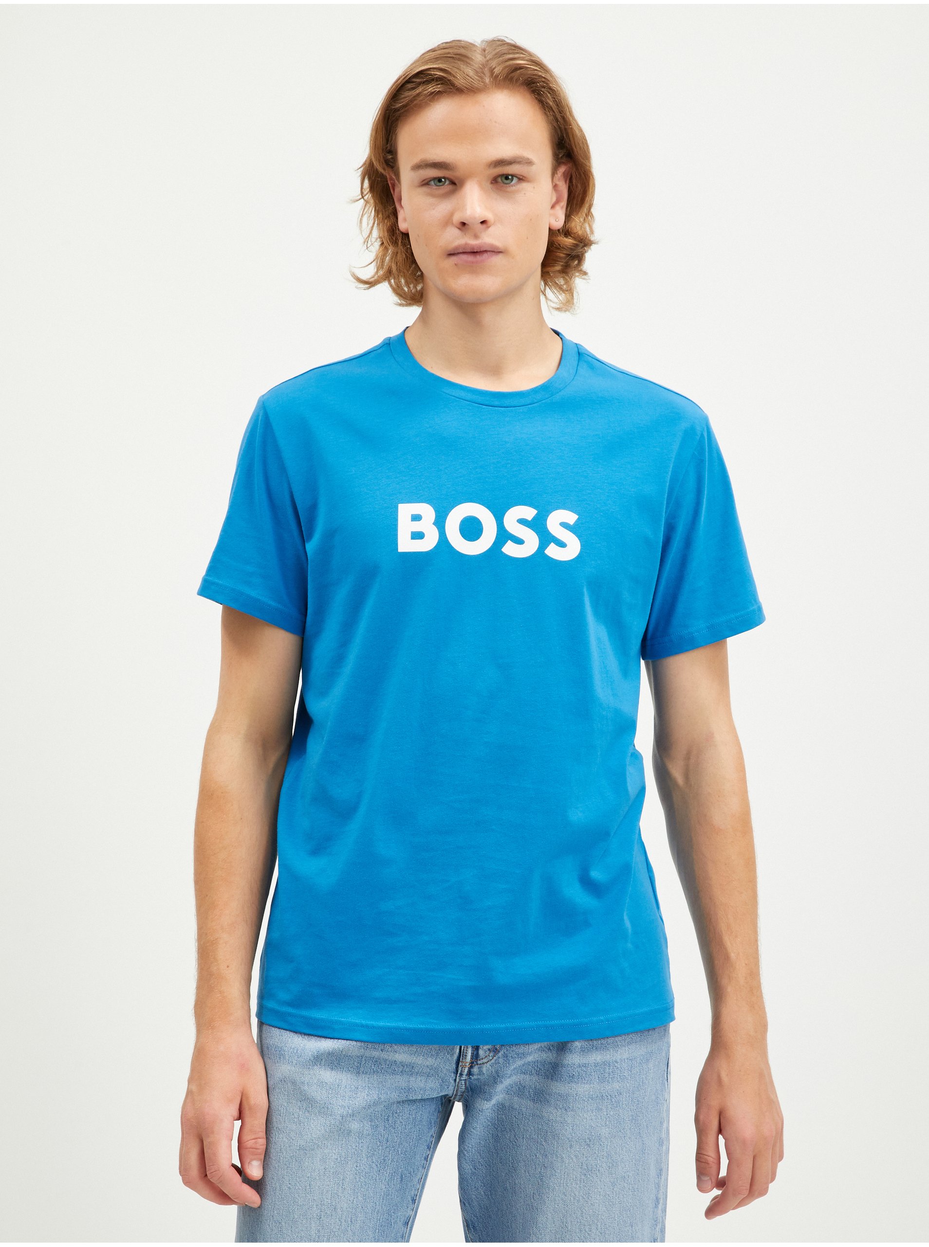 Levně Modré pánské tričko Hugo Boss