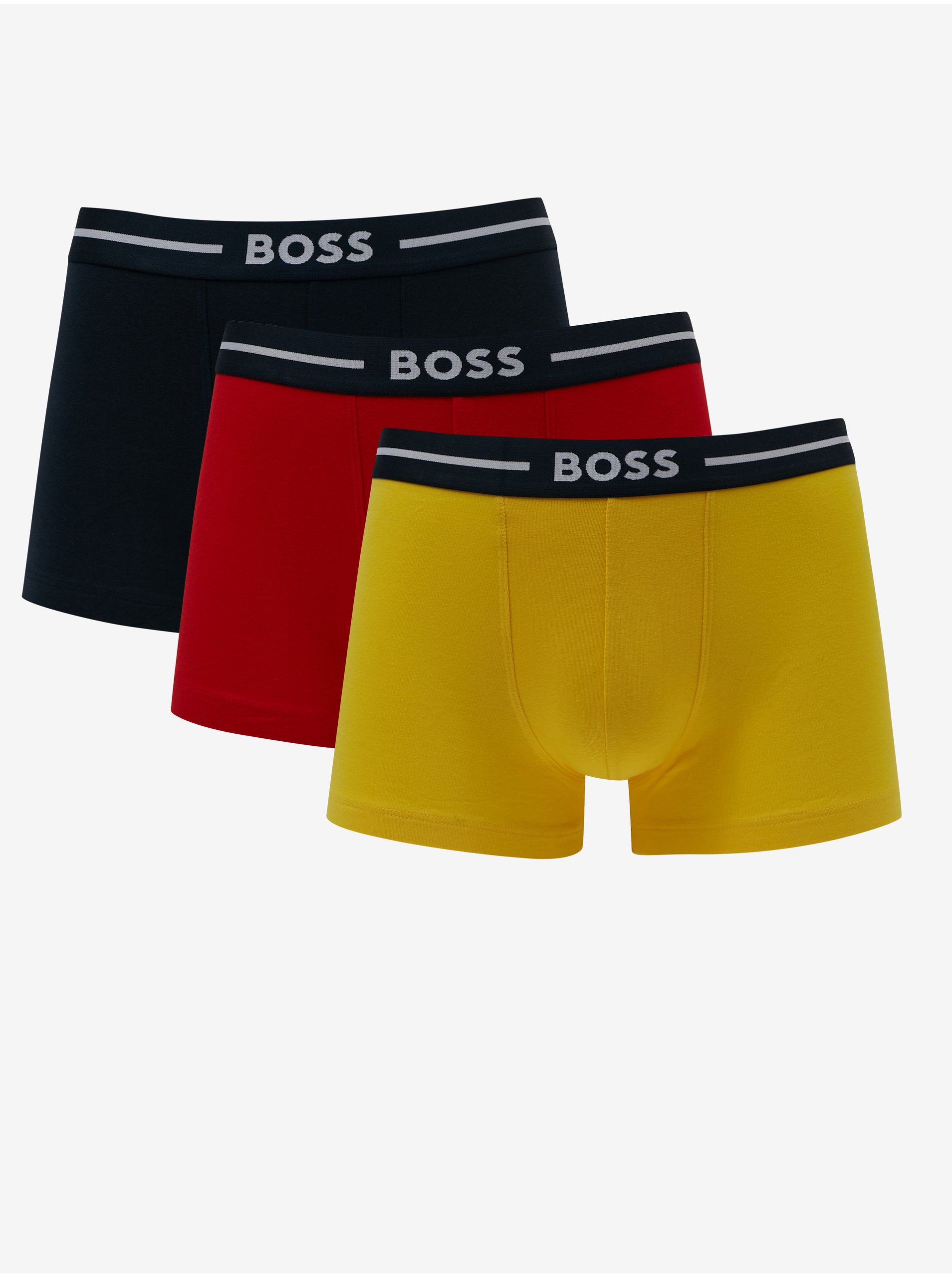 Lacno Boxerky pre mužov BOSS - čierna, červená, žltá