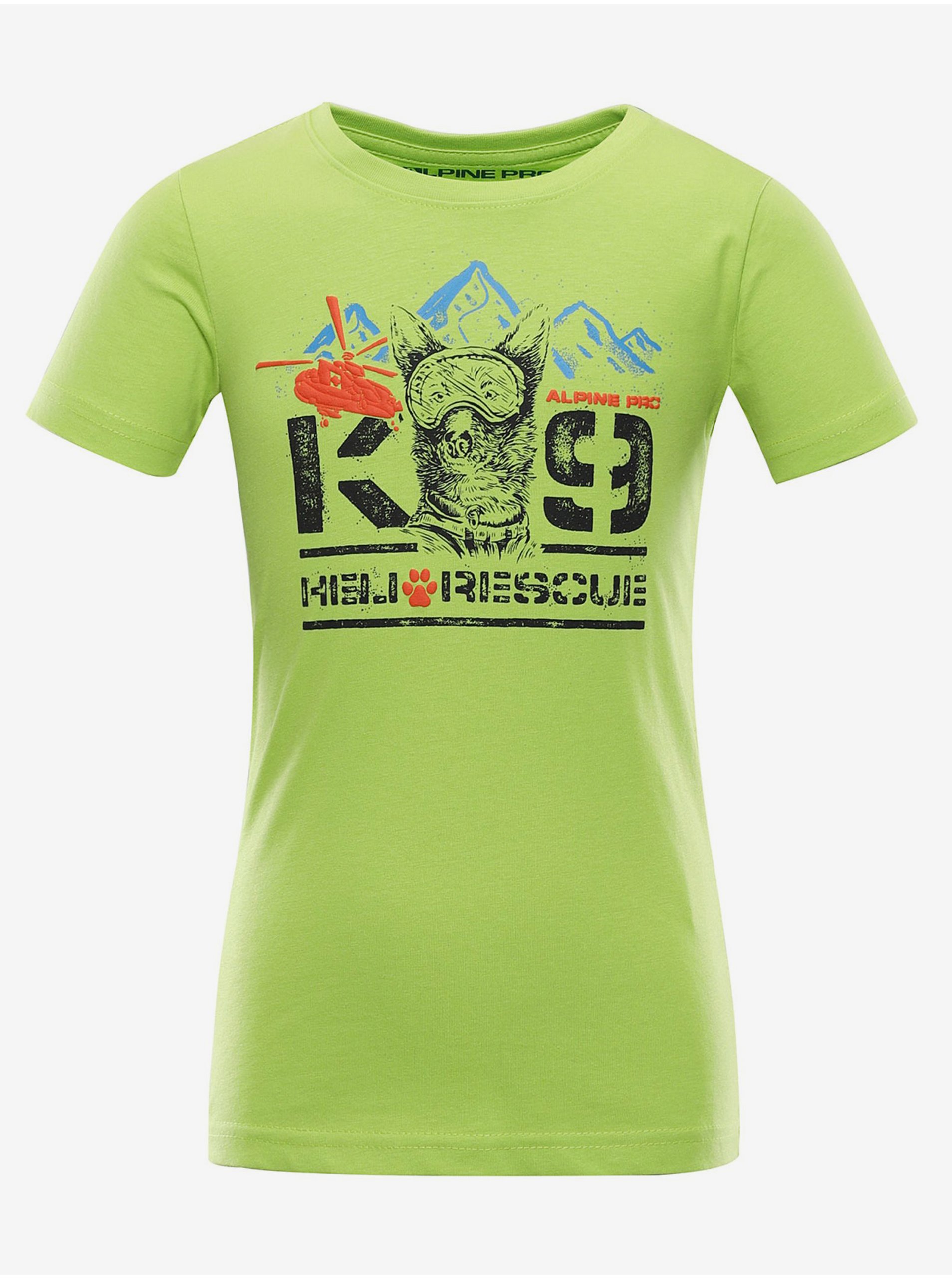 E-shop Dětské bavlněné triko ALPINE PRO MONCO zelená
