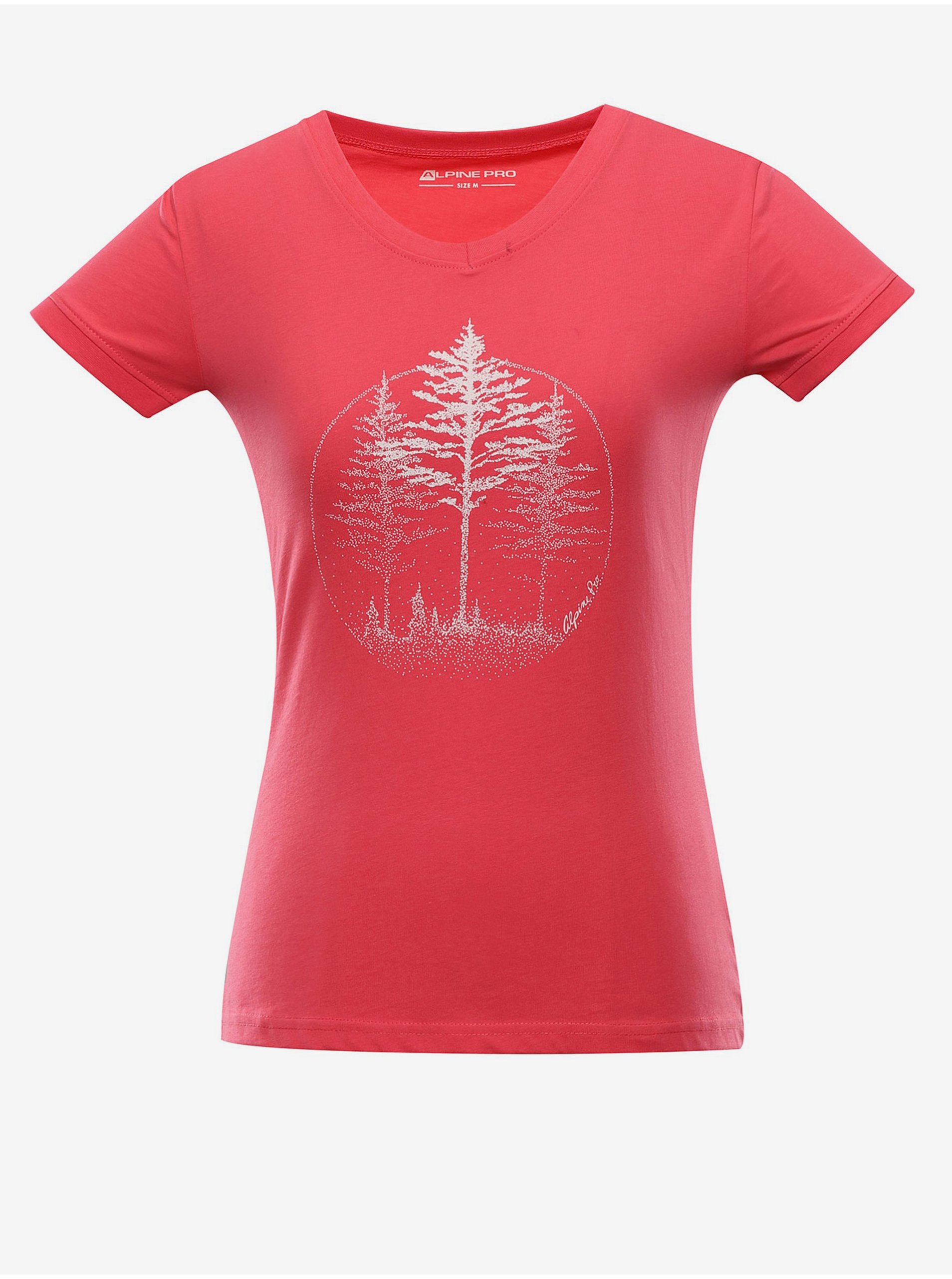 Levně Dámské triko z organické bavlny ALPINE PRO NATURA růžová